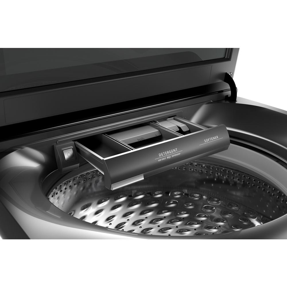 Lavadora de carga superior Whirlpool de alta eficiencia con impulsor de 4.8 pies cúbicos (color sombra de cromo)