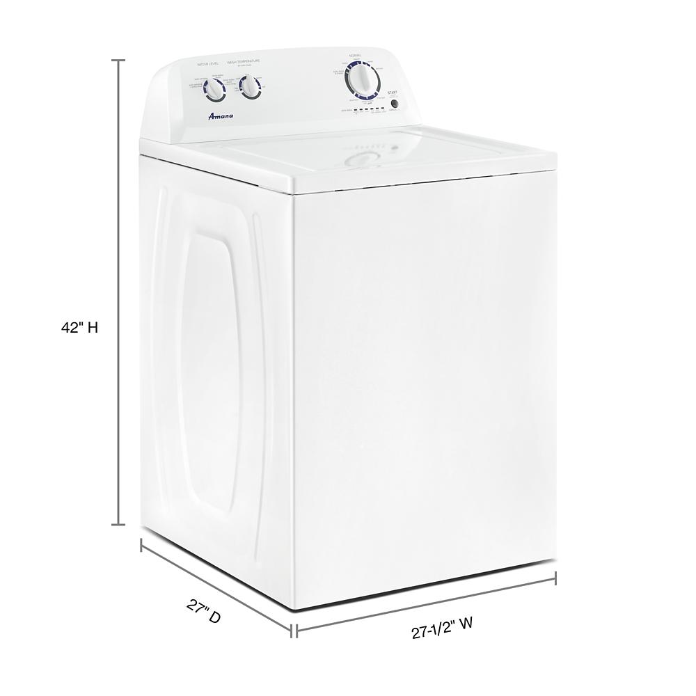 Lavadora de carga superior con agitador de 3.5 pies cúbicos (blanca) NTW4516FW de Amana