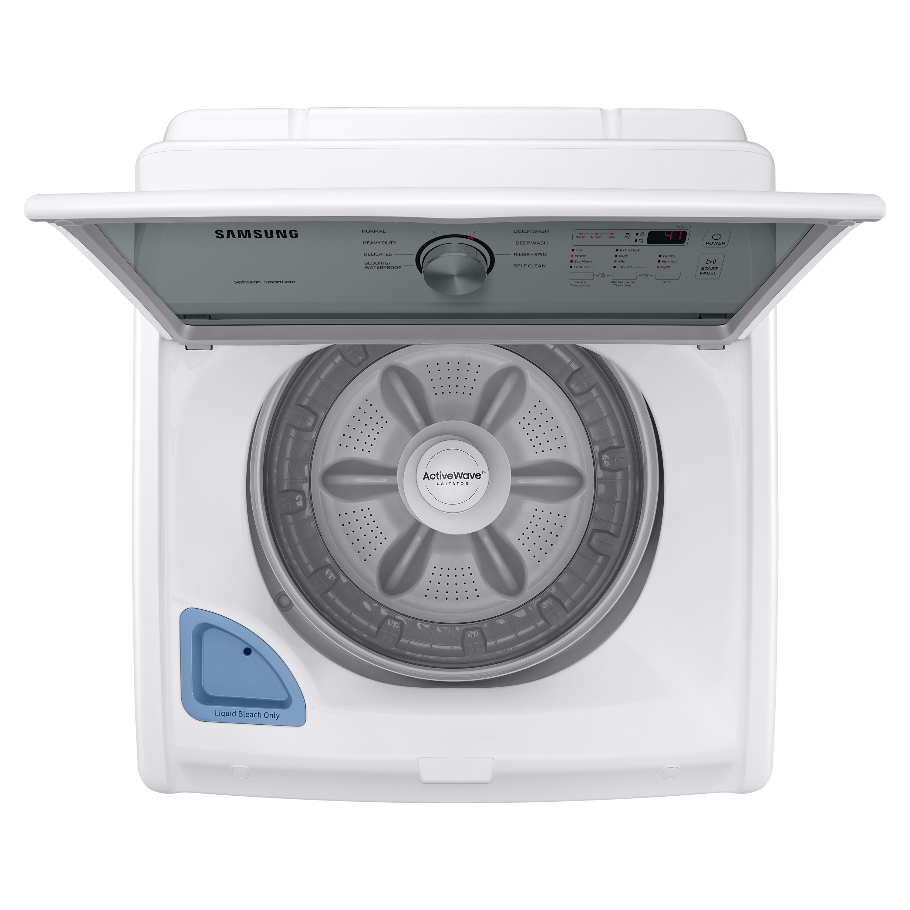 Lavadora de carga superior de alta eficiencia con agitador de 4.4 pies cúbicos (blanca) WA44A3205AW Samsung