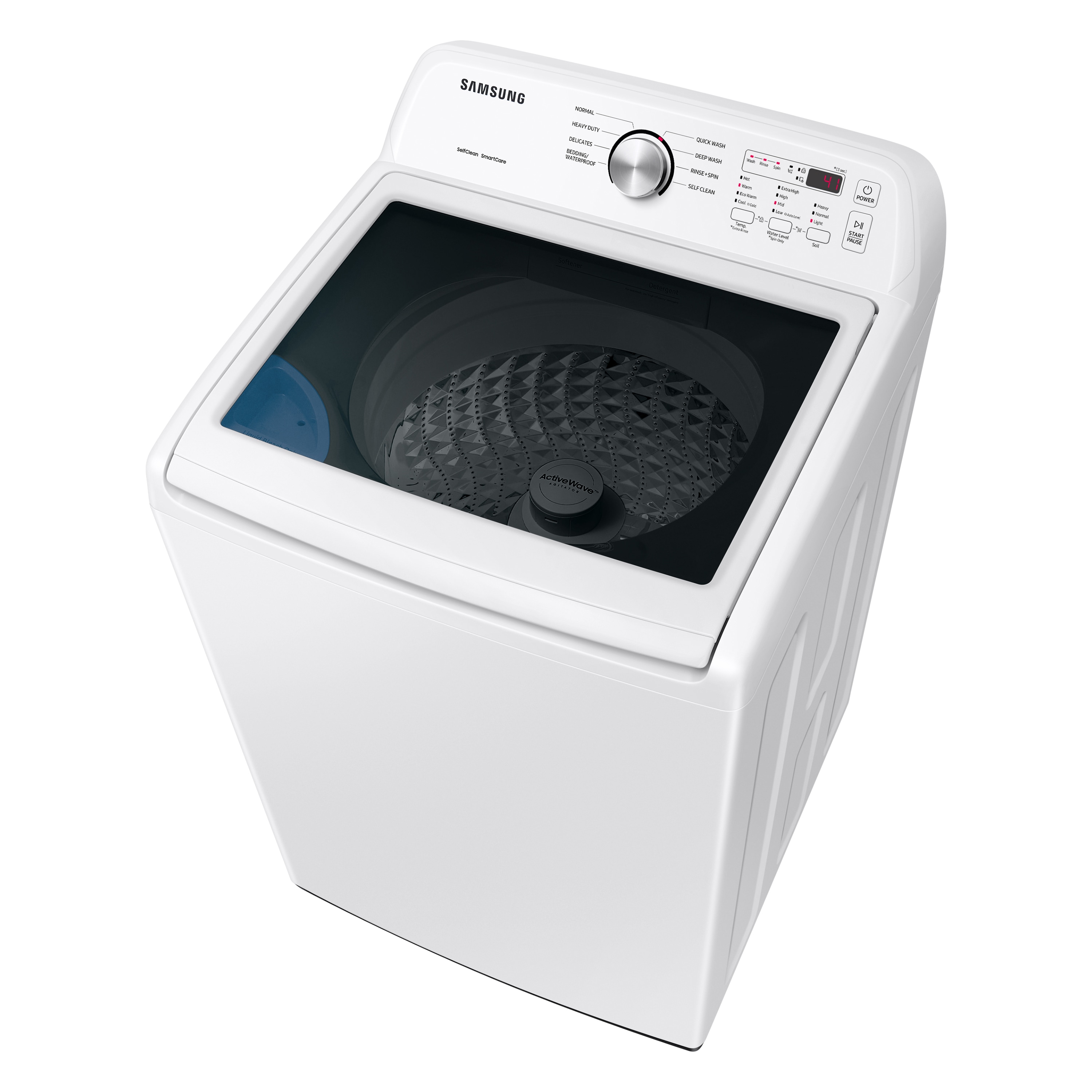 Lavadora de carga superior de alta eficiencia con agitador de 4.4 pies cúbicos (blanca) WA44A3205AW Samsung