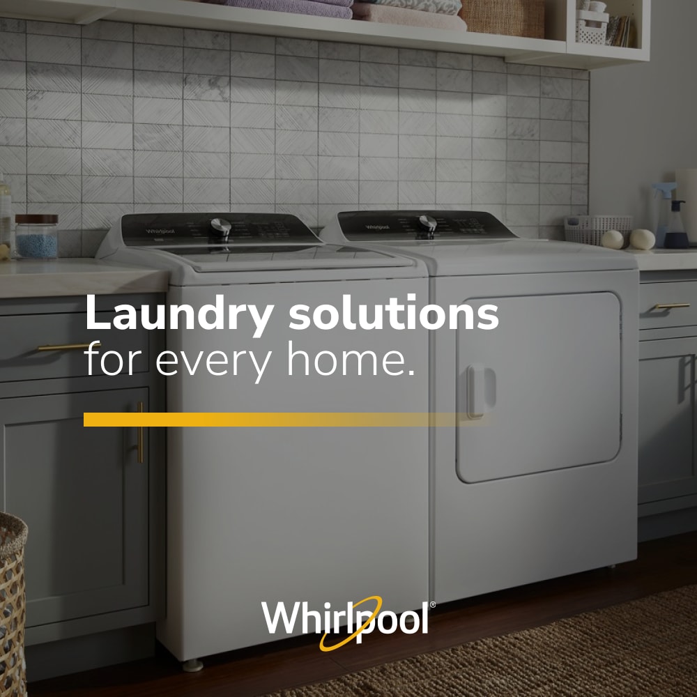 Lavadora de carga superior con agitador y agitador removible de 4.7 pies cúbicos de alta eficiencia Whirlpool Customize Washes 2 en 1 (Blanco) WTW5057LW