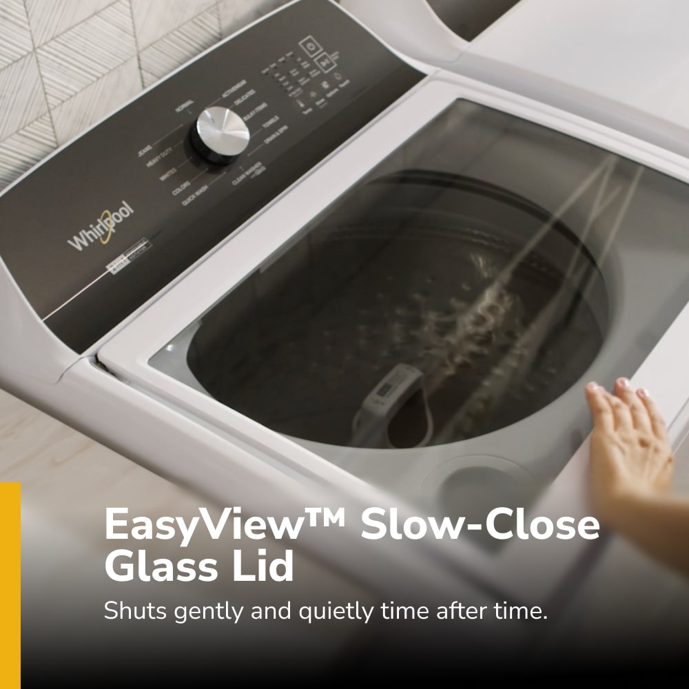 Lavadora de carga superior con agitador y agitador removible de 4.7 pies cúbicos de alta eficiencia Whirlpool Customize Washes 2 en 1 (Blanco) WTW5057LW