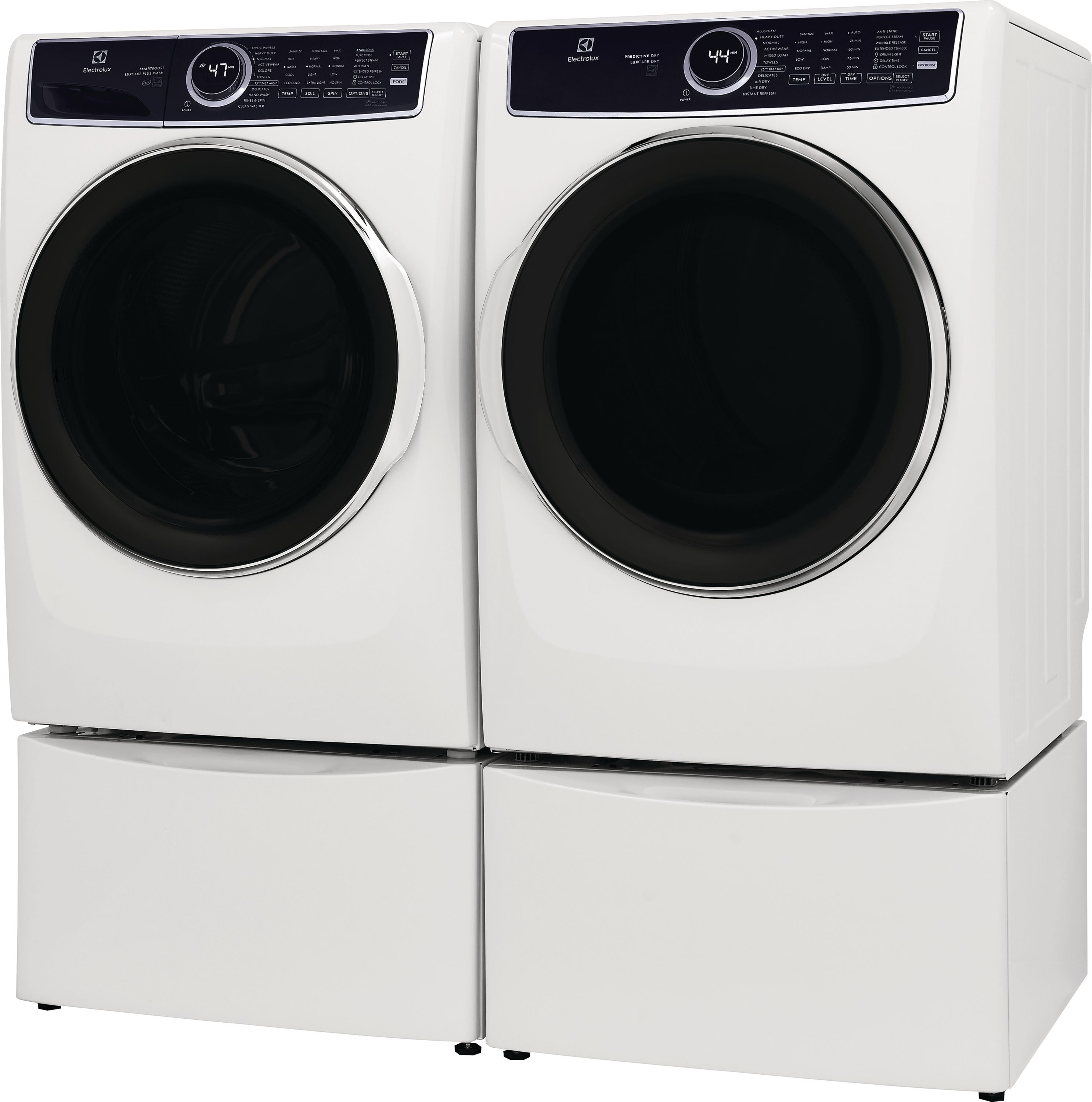 Lavadora de Carga Frontal Apilable de Alta Eficiencia Electrolux SmartBoost 4.5 pies cúbicos con Ciclo de Vapor (Blanco) ENERGY STAR ELFW7637AW