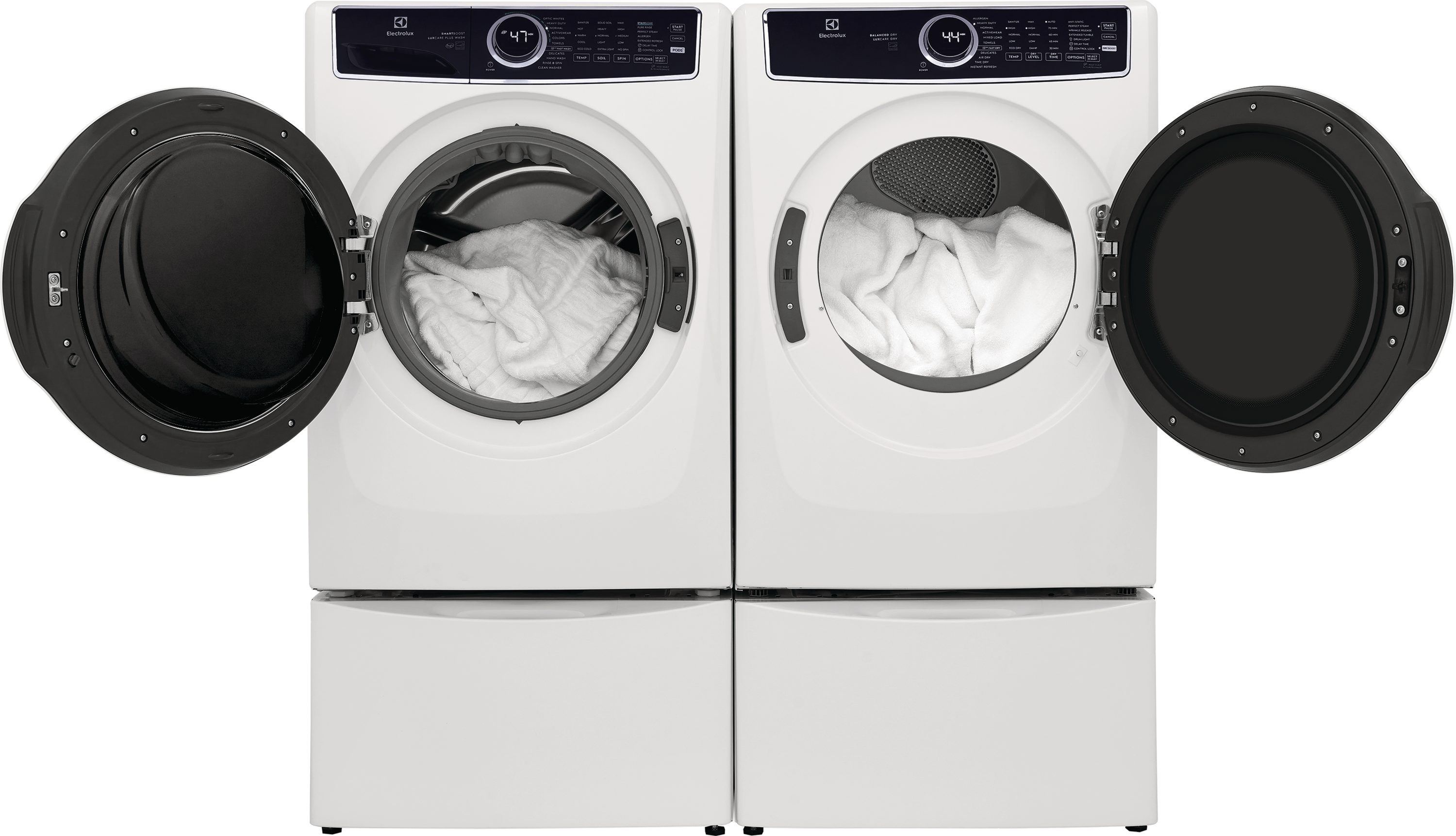 Lavadora de Carga Frontal Apilable de Alta Eficiencia Electrolux SmartBoost 4.5 pies cúbicos con Ciclo de Vapor (Blanco) ENERGY STAR ELFW7637AW