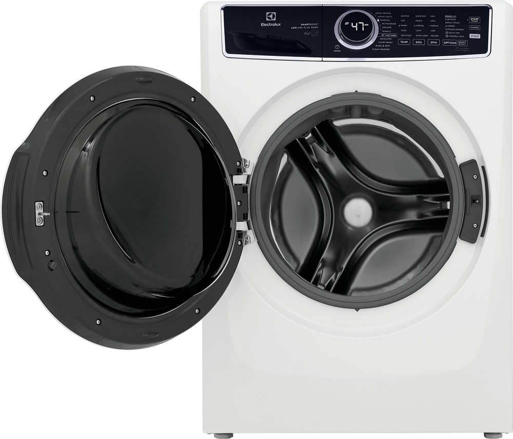 Lavadora de Carga Frontal Apilable de Alta Eficiencia Electrolux SmartBoost 4.5 pies cúbicos con Ciclo de Vapor (Blanco) ENERGY STAR ELFW7637AW