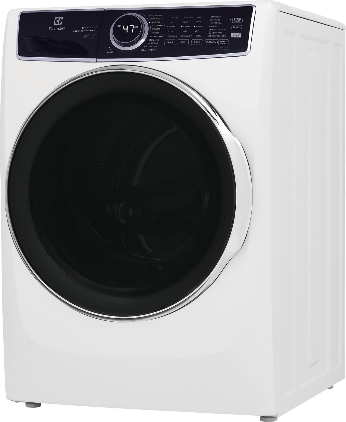 Lavadora de Carga Frontal Apilable de Alta Eficiencia Electrolux SmartBoost 4.5 pies cúbicos con Ciclo de Vapor (Blanco) ENERGY STAR ELFW7637AW