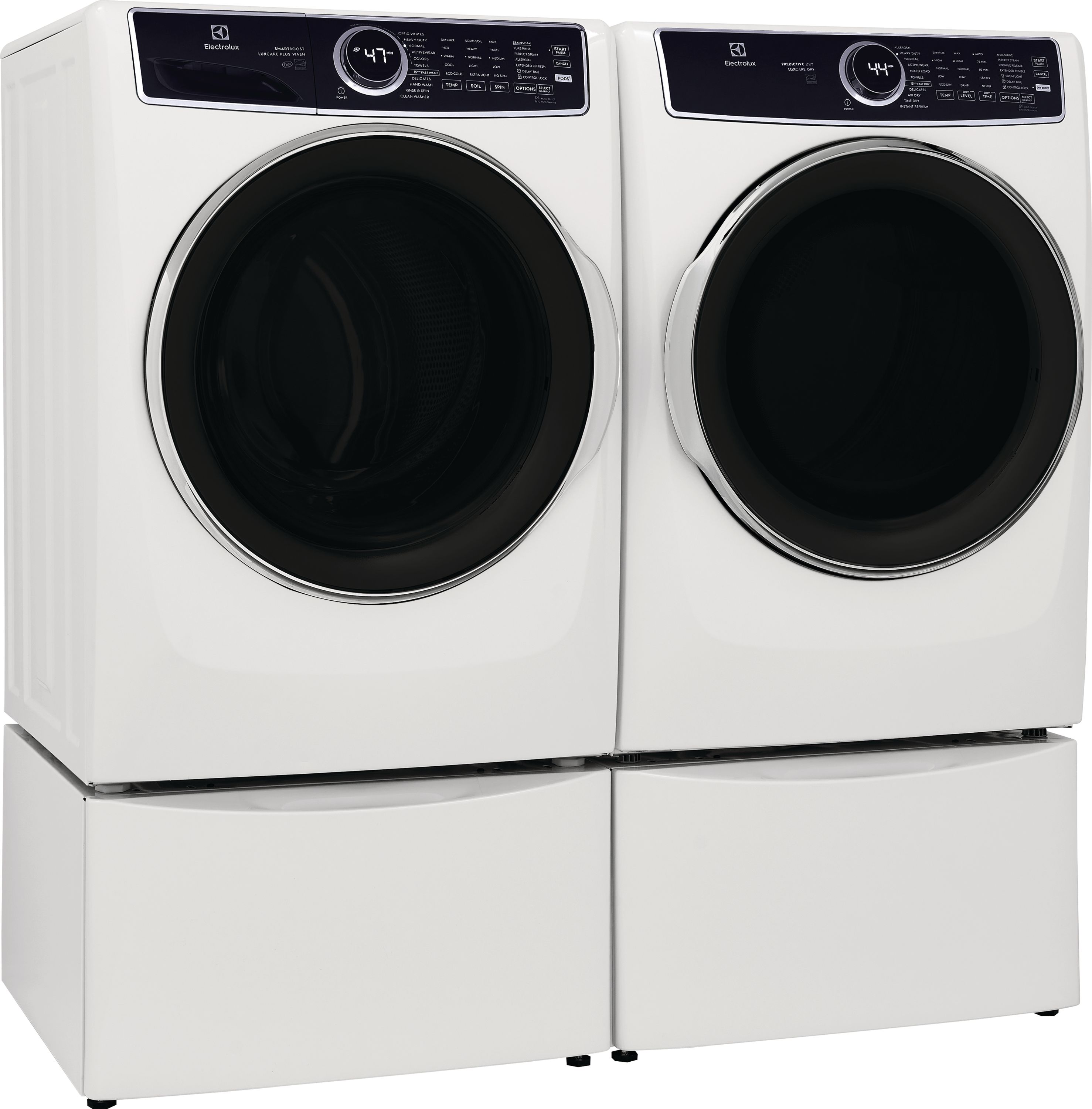 Lavadora de Carga Frontal Apilable de Alta Eficiencia Electrolux SmartBoost 4.5 pies cúbicos con Ciclo de Vapor (Blanco) ENERGY STAR ELFW7637AW