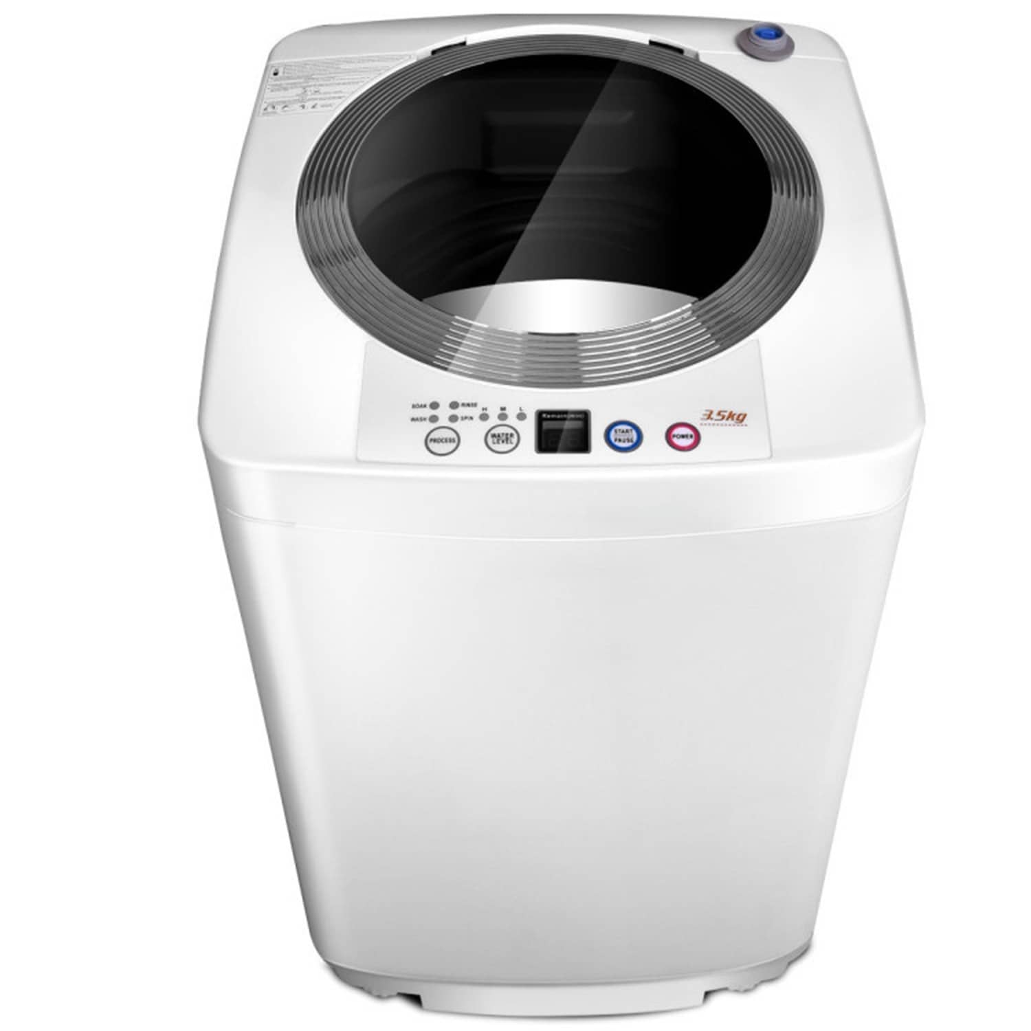 Lavadora portátil de alta eficiencia con impulsor superior de carga superior de 0.8 pies cúbicos (Blanco)