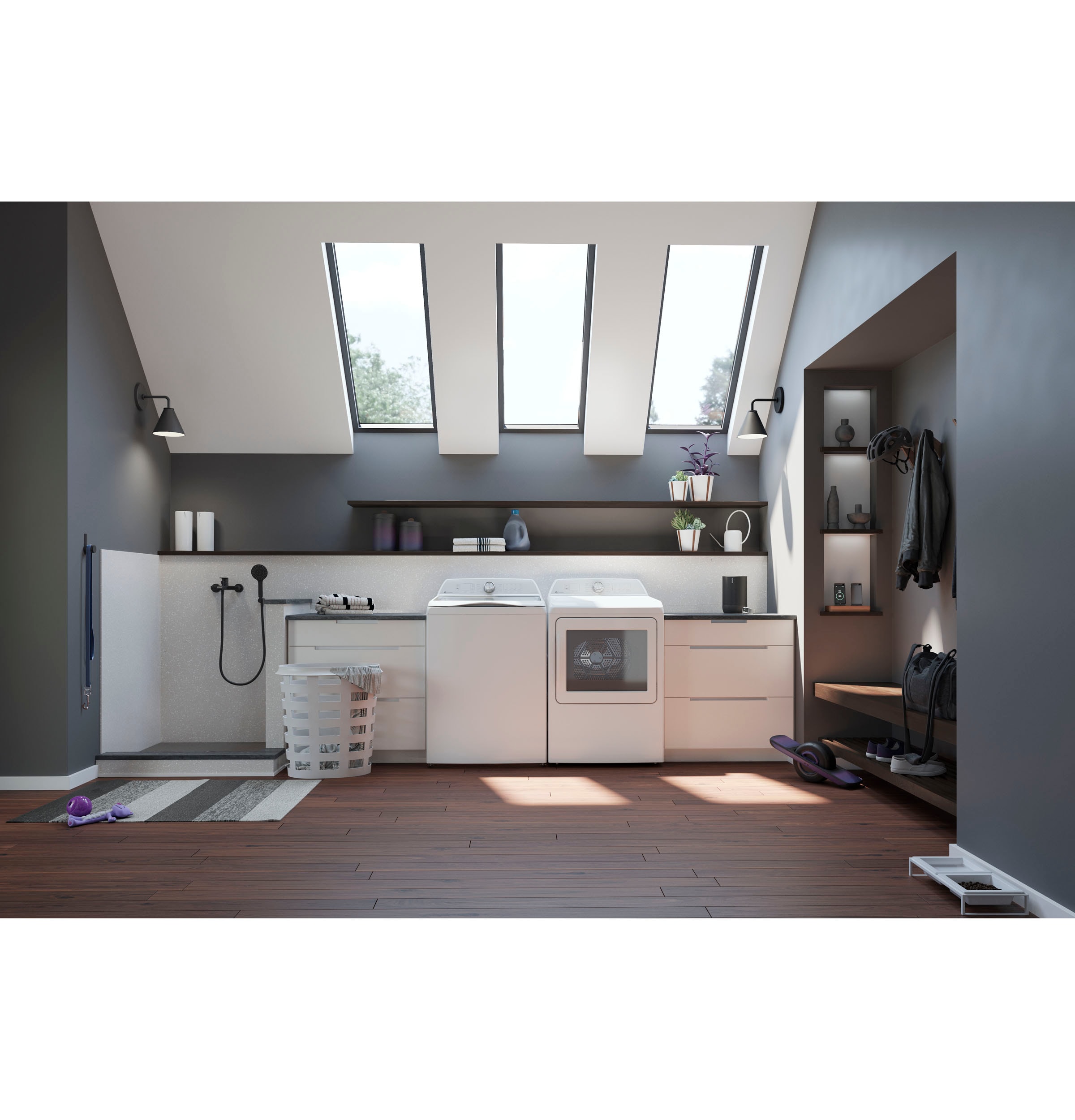 Lavadora de carga superior de alta eficiencia con agitador inteligente, compatible con Smart, de 4.9 pies cúbicos (Blanca) ENERGY STAR