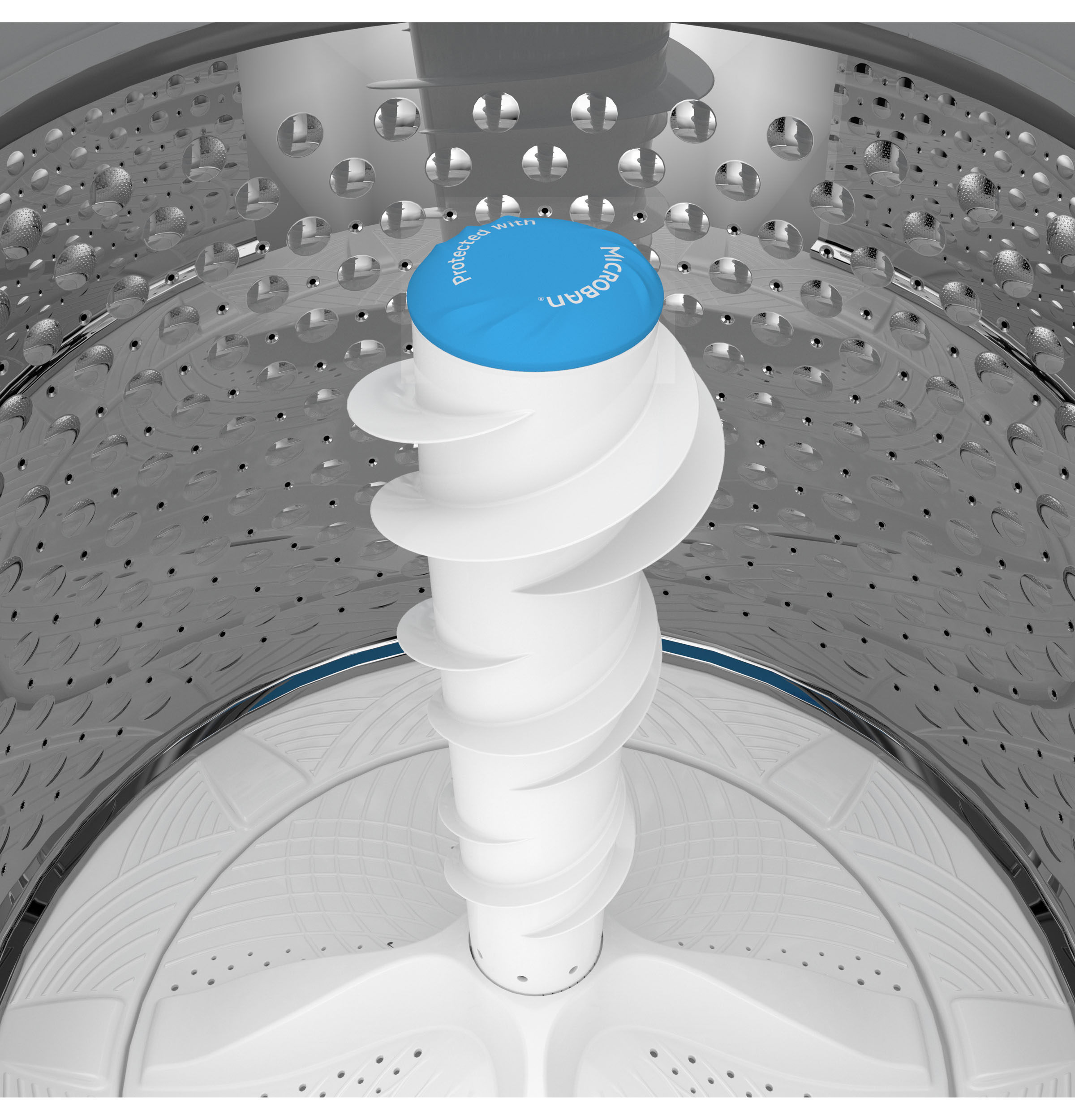 Lavadora de carga superior de alta eficiencia con agitador inteligente, compatible con Smart, de 4.9 pies cúbicos (Blanca) ENERGY STAR