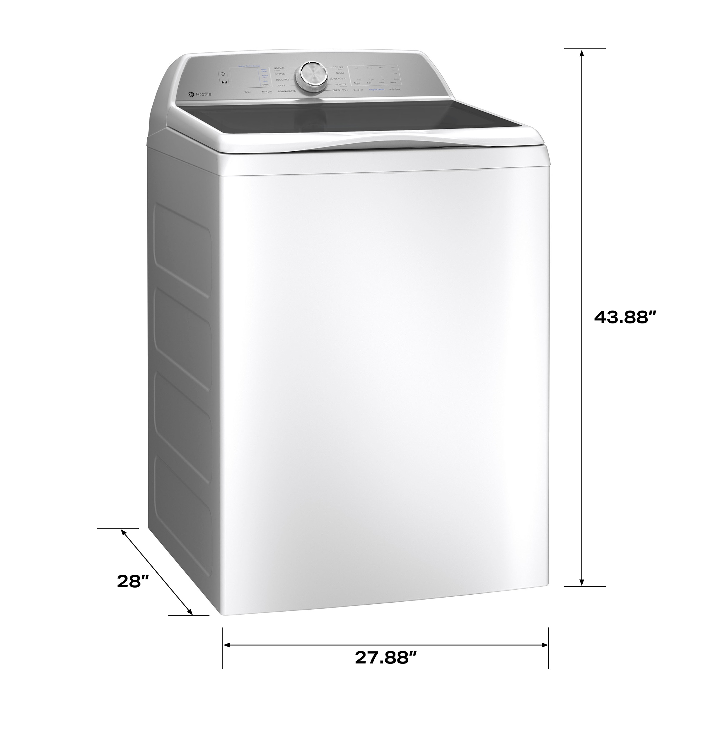 Lavadora de carga superior de alta eficiencia con agitador inteligente, compatible con Smart, de 4.9 pies cúbicos (Blanca) ENERGY STAR