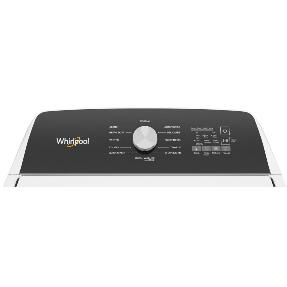 Lavadora de carga superior de alta eficiencia con grifo de agua incorporado de 4.6 pies cúbicos de Whirlpool (blanca) WTW5010LW