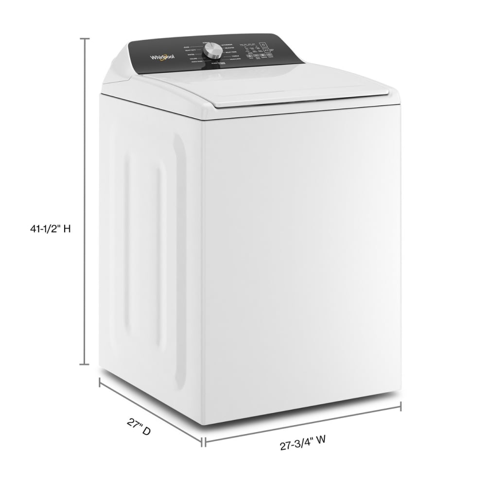 Lavadora de carga superior de alta eficiencia con grifo de agua incorporado de 4.6 pies cúbicos de Whirlpool (blanca) WTW5010LW