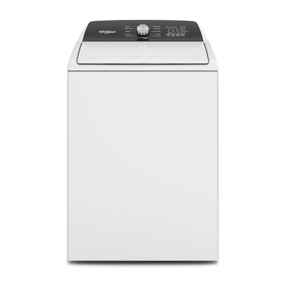 Lavadora de carga superior de alta eficiencia con grifo de agua incorporado de 4.6 pies cúbicos de Whirlpool (blanca) WTW5010LW