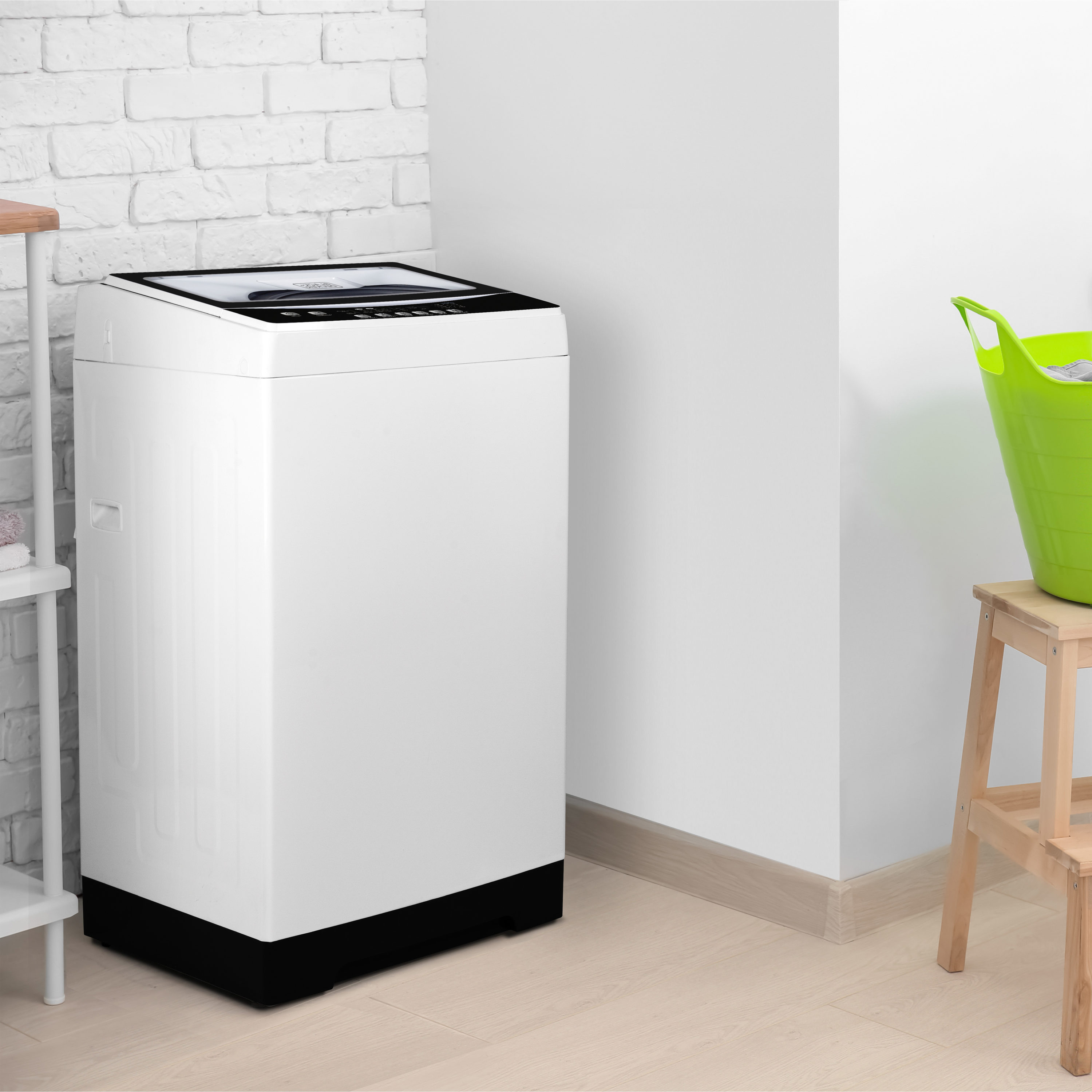 Lavadora portátil de carga superior con impulsor de 3.0 pies cúbicos (Blanco)