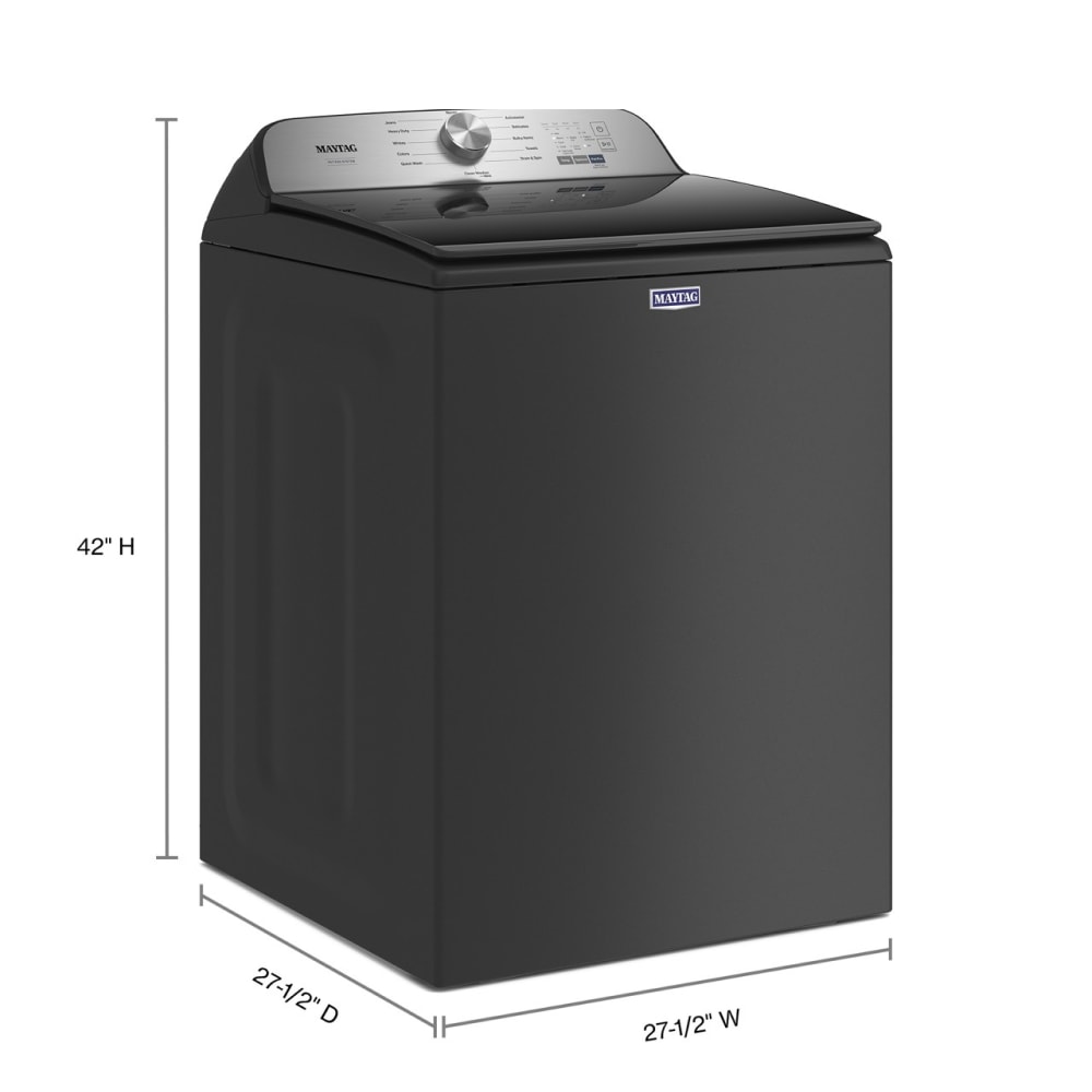 Lavadora de carga superior Maytag Deep Fill Pet Pro de alta eficiencia con agitador de 4.7 pies cúbicos (Negro Volcánico) MVW6500MBK