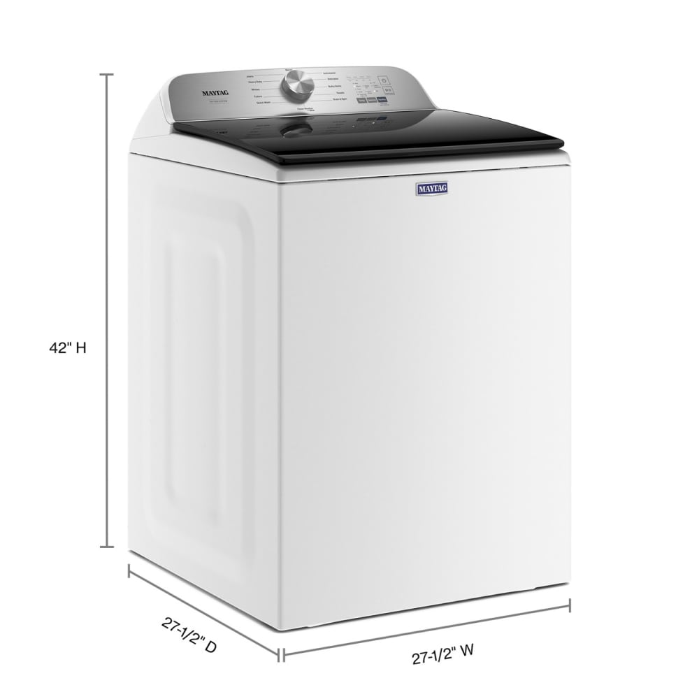 Lavadora de carga superior con agitador de alta eficiencia y capacidad de 4.7 pies cúbicos para mascotas (Blanco) MVW6500MW de Maytag