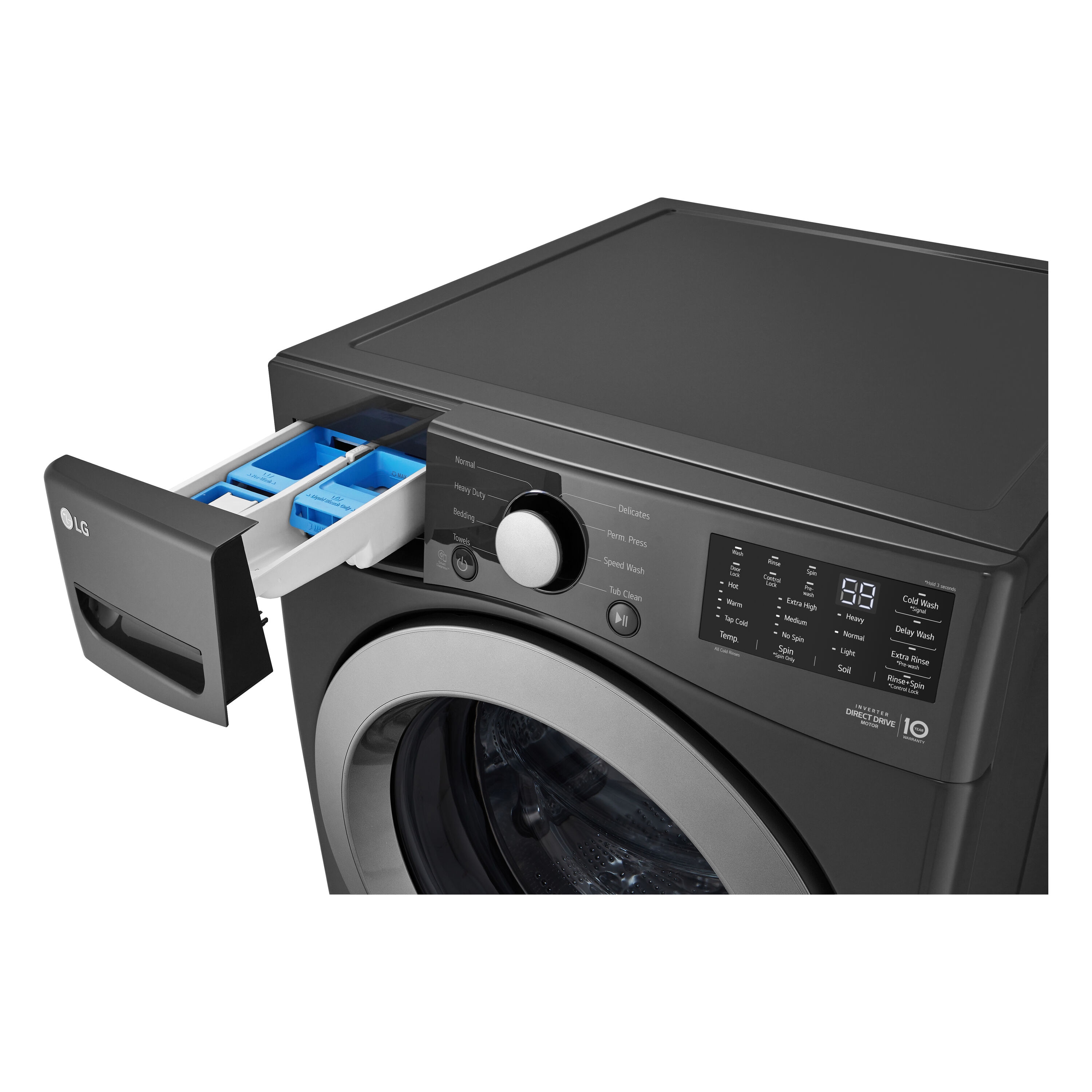 Lavadora Frontal Apilable de 5 pies cúbicos con Tecnología de 6 Movimientos (Negro Mediano) ENERGY STAR WM3470CM