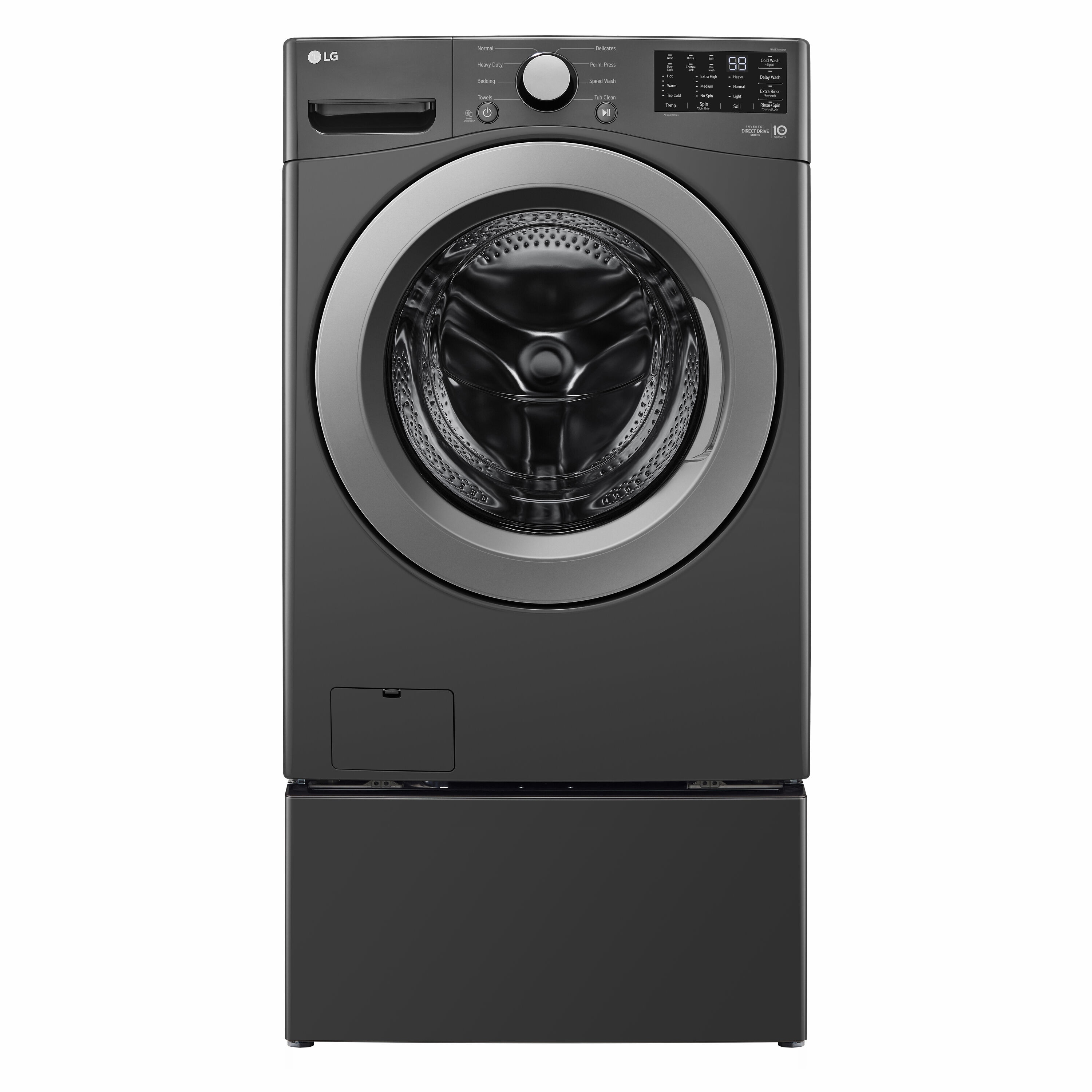 Lavadora Frontal Apilable de 5 pies cúbicos con Tecnología de 6 Movimientos (Negro Mediano) ENERGY STAR WM3470CM