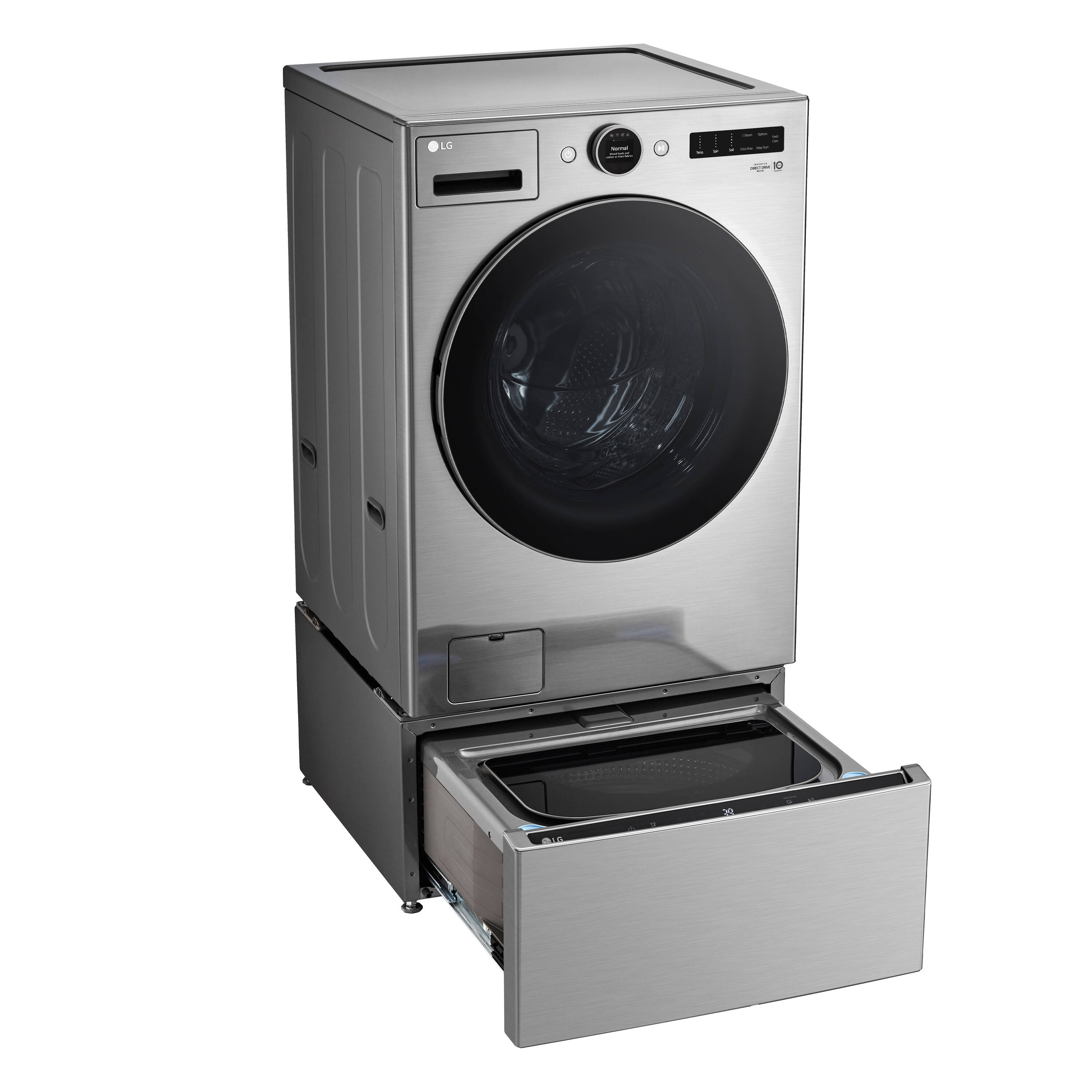 Lavadora con pedestal de acero grafito de 1 pie cúbico LG WD300CV