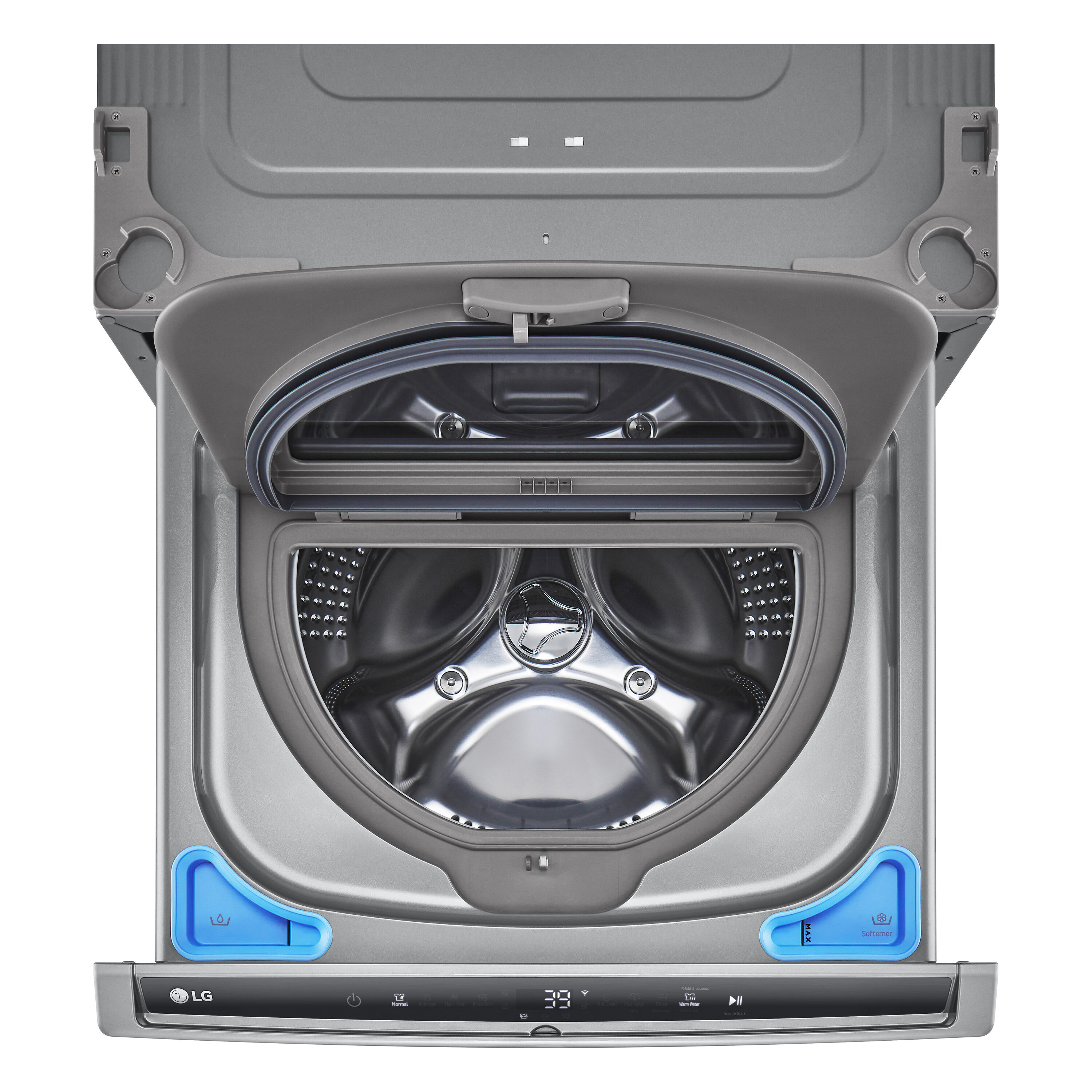 Lavadora con pedestal de acero grafito de 1 pie cúbico LG WD300CV