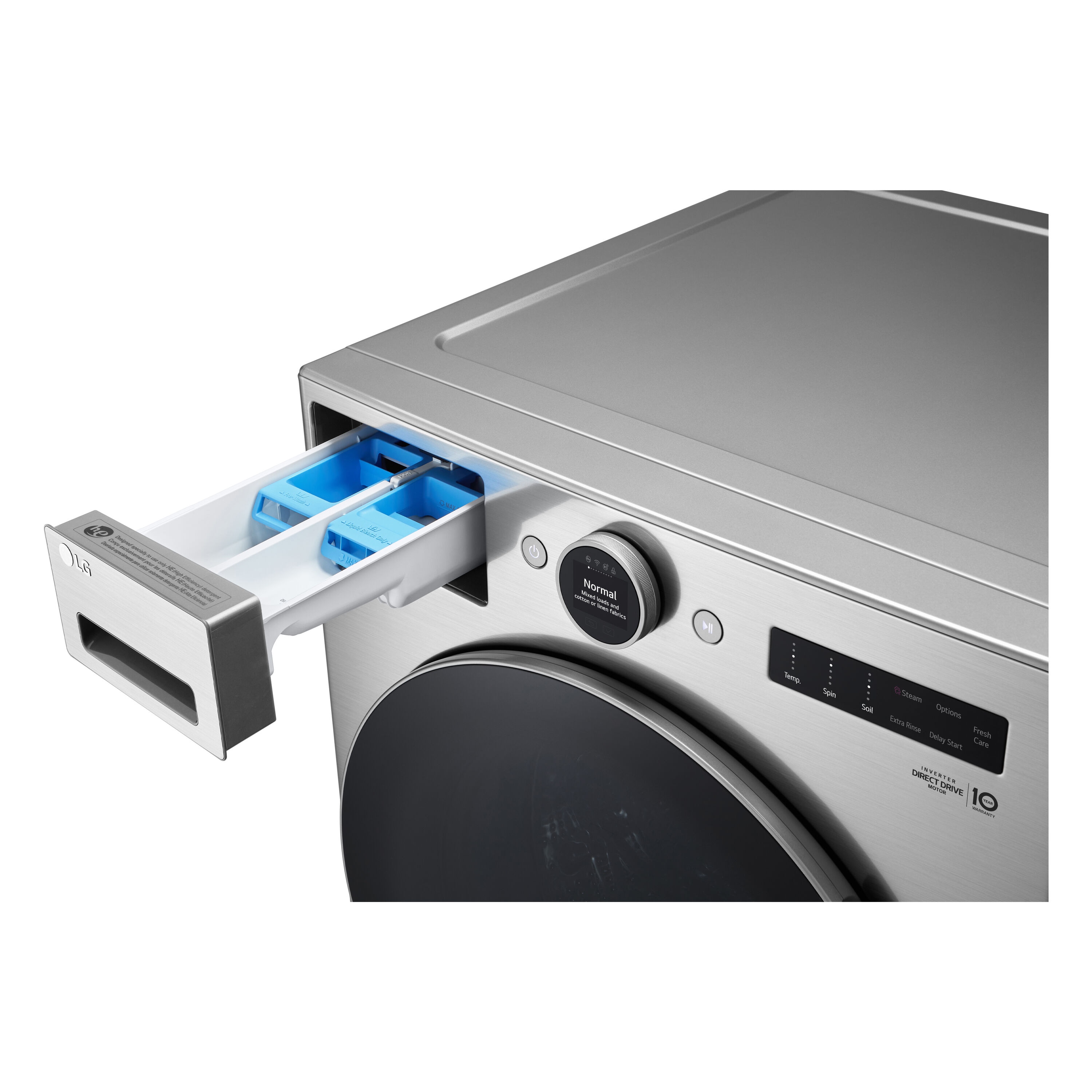 Lavadora de Carga Frontal LG TurboWash 360 4.5 pies cúbicos de Alta Eficiencia Apilable con Ciclo de Vapor Inteligente (Acero Grafito) ENERGY STAR WM5500HVA