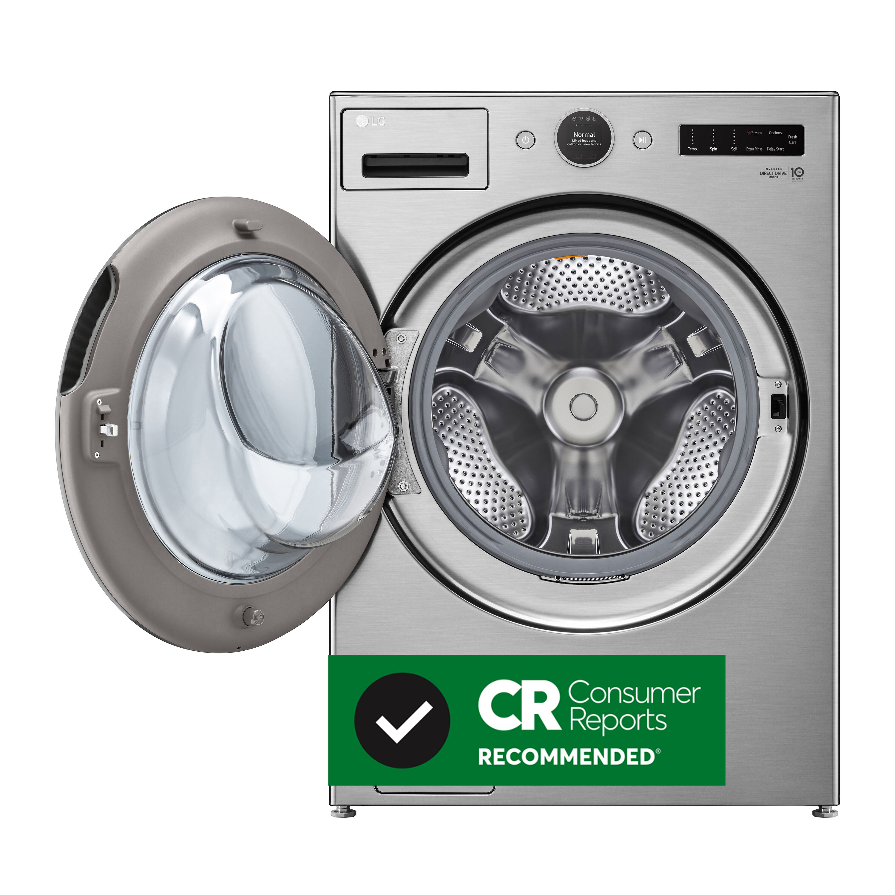 Lavadora de Carga Frontal LG TurboWash 360 4.5 pies cúbicos de Alta Eficiencia Apilable con Ciclo de Vapor Inteligente (Acero Grafito) ENERGY STAR WM5500HVA