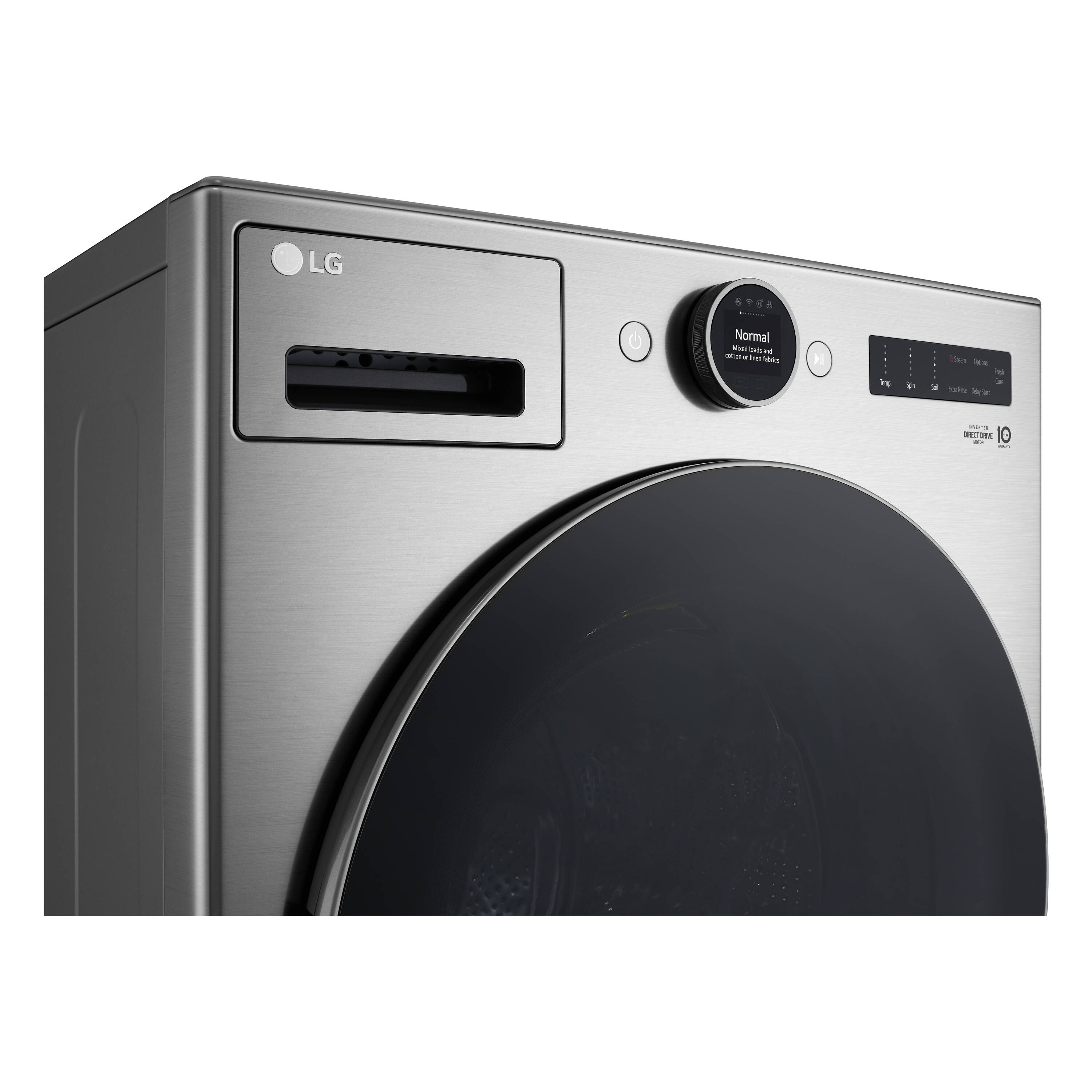 Lavadora de Carga Frontal LG TurboWash 360 4.5 pies cúbicos de Alta Eficiencia Apilable con Ciclo de Vapor Inteligente (Acero Grafito) ENERGY STAR WM5500HVA