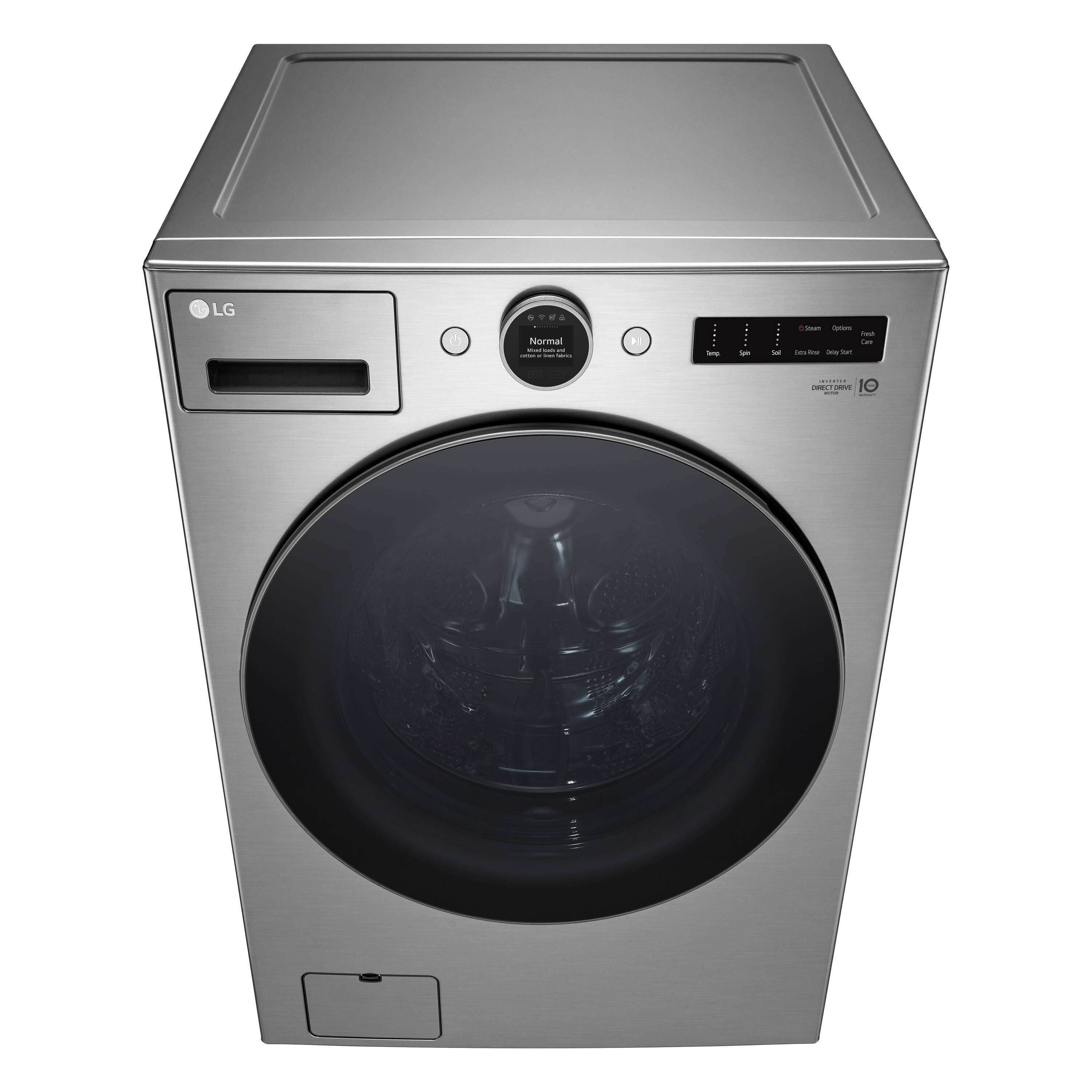 Lavadora de Carga Frontal LG TurboWash 360 4.5 pies cúbicos de Alta Eficiencia Apilable con Ciclo de Vapor Inteligente (Acero Grafito) ENERGY STAR WM5500HVA