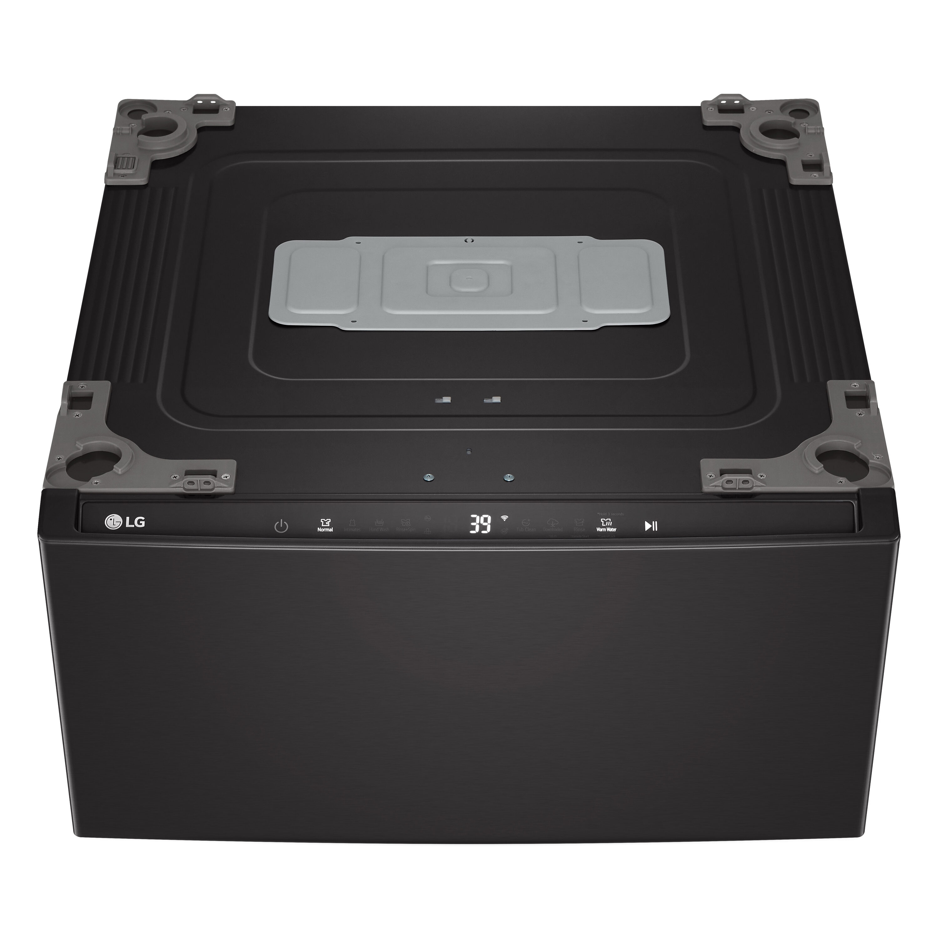 Lavadora de pedestal de acero negro LG de 1 pies cúbicos y 27 pulgadas WD300CB