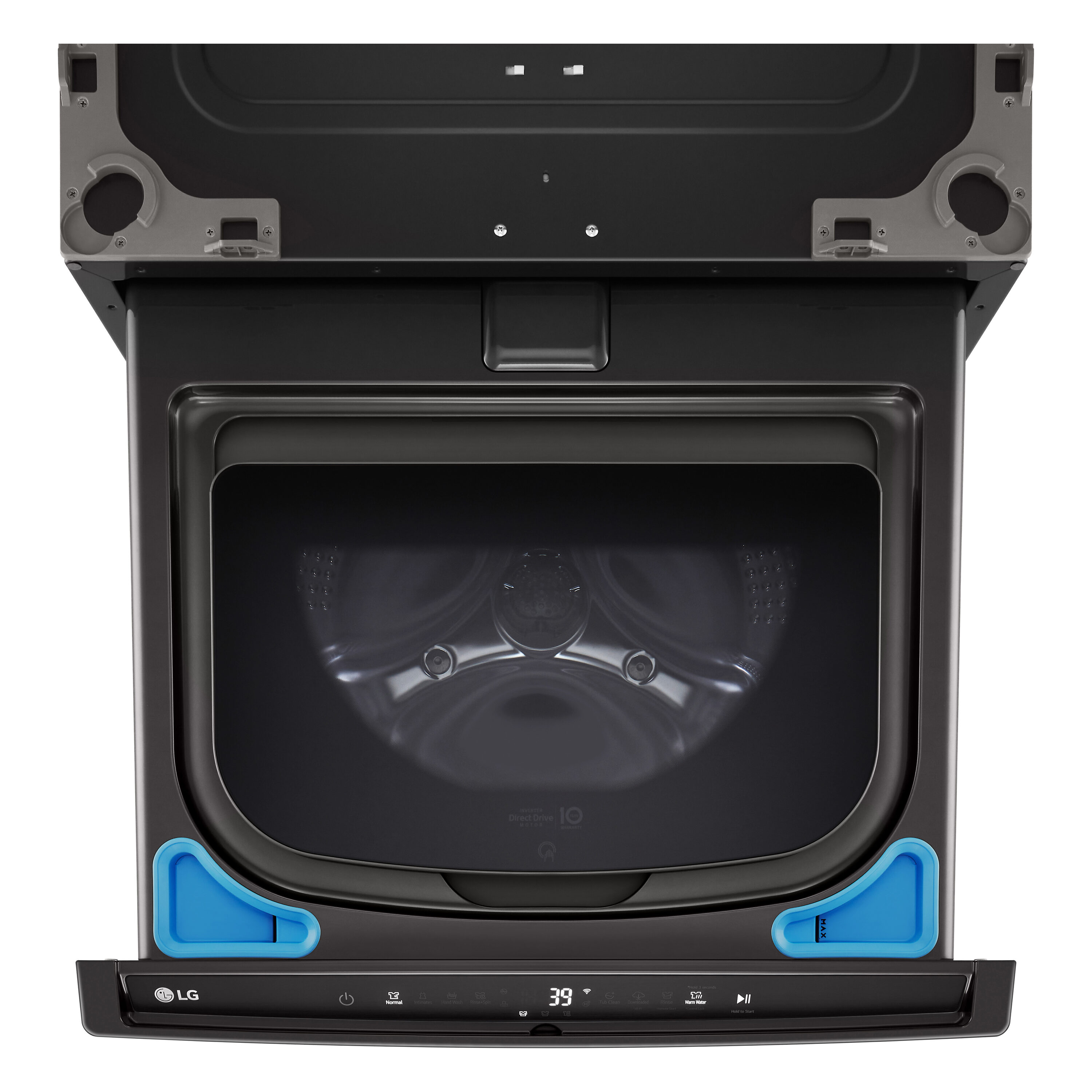 Lavadora de pedestal de acero negro LG de 1 pies cúbicos y 27 pulgadas WD300CB