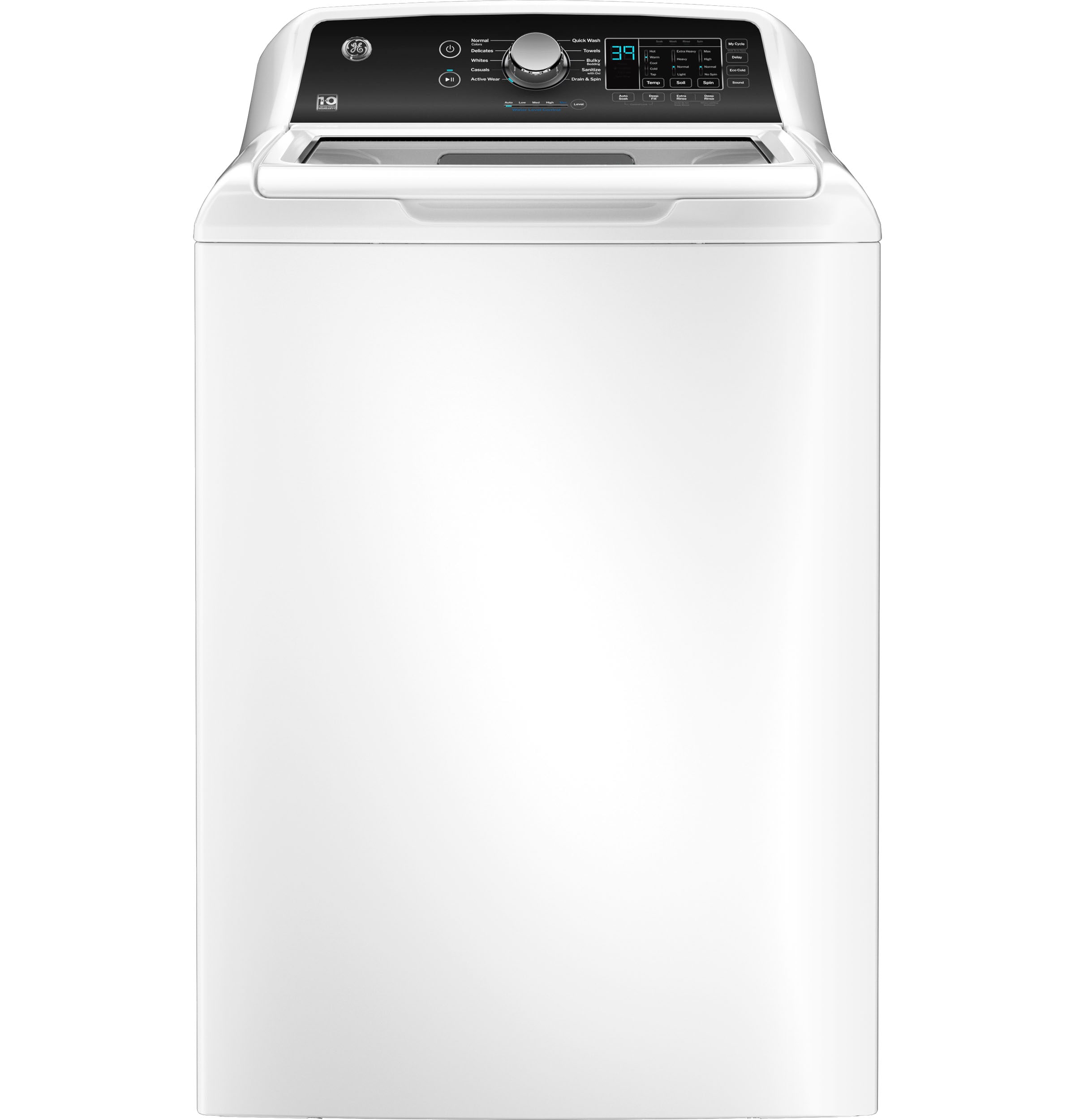 Lavadora de carga superior de alta eficiencia con agitador de 4.5 pies cúbicos (blanca) GTW585BSVWS de GE