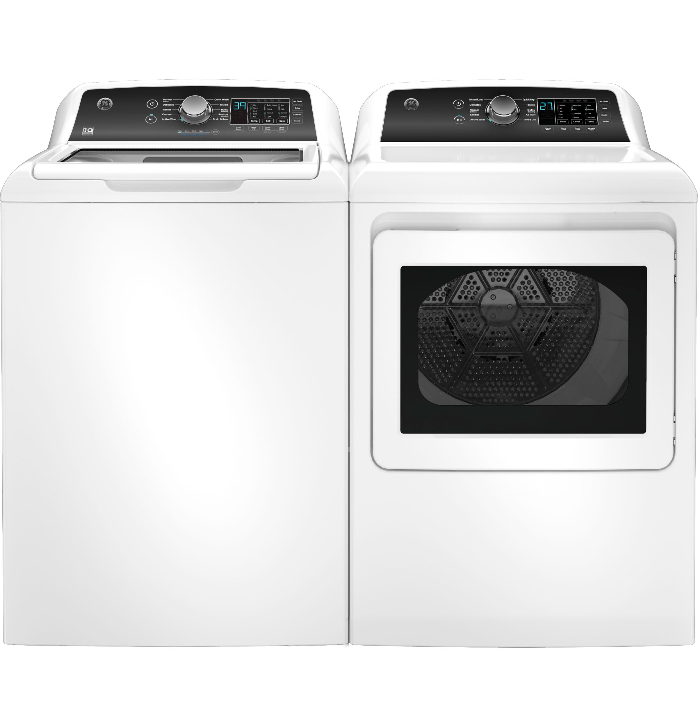 Lavadora de carga superior de alta eficiencia con agitador de 4.5 pies cúbicos (blanca) GTW585BSVWS de GE