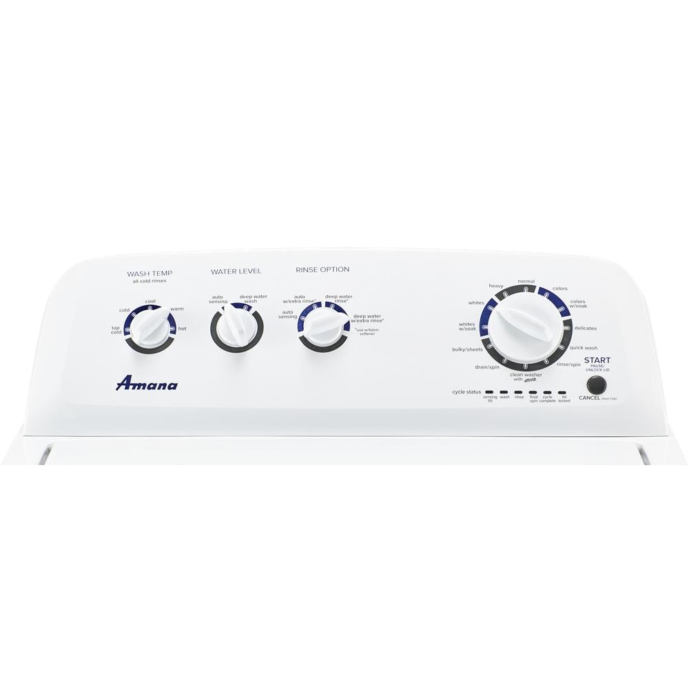 Lavadora de carga superior de alta eficiencia con agitador de 3.8 pies cúbicos (Blanca) NTW4519JW