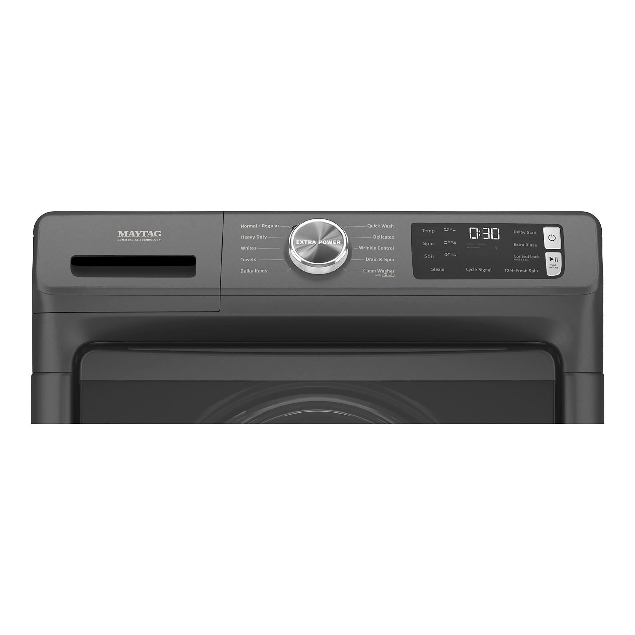 Lavadora Frontal Apilable de Alta Eficiencia con Ciclo de Vapor Maytag de 4.5 pies cúbicos (Negro Volcán) ENERGY STAR MHW5630MBK