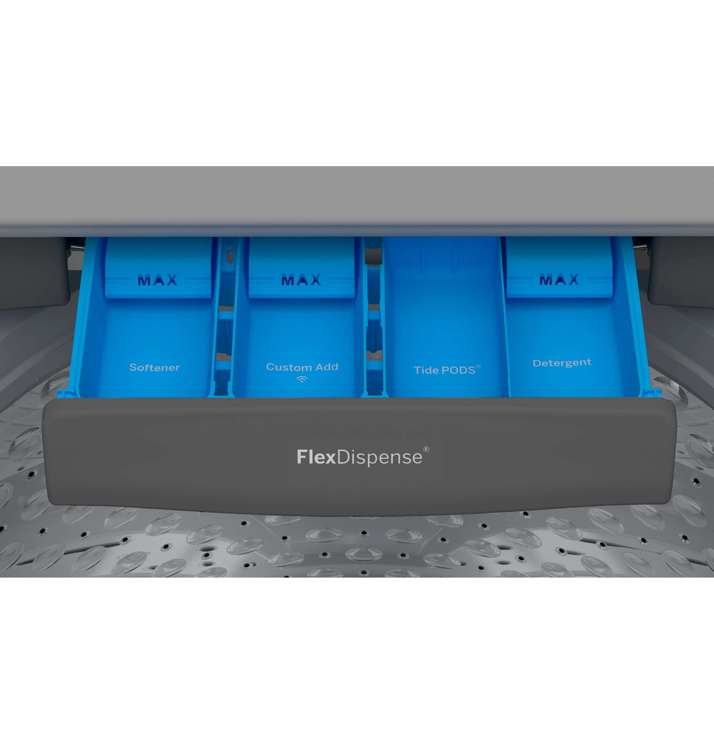 Lavadora de carga superior GE Profile 5.4 pies cúbicos de alta eficiencia con agitador inteligente compatible con tecnología Smart (Gris Diamante) ENERGY STAR PTW700BPTDG