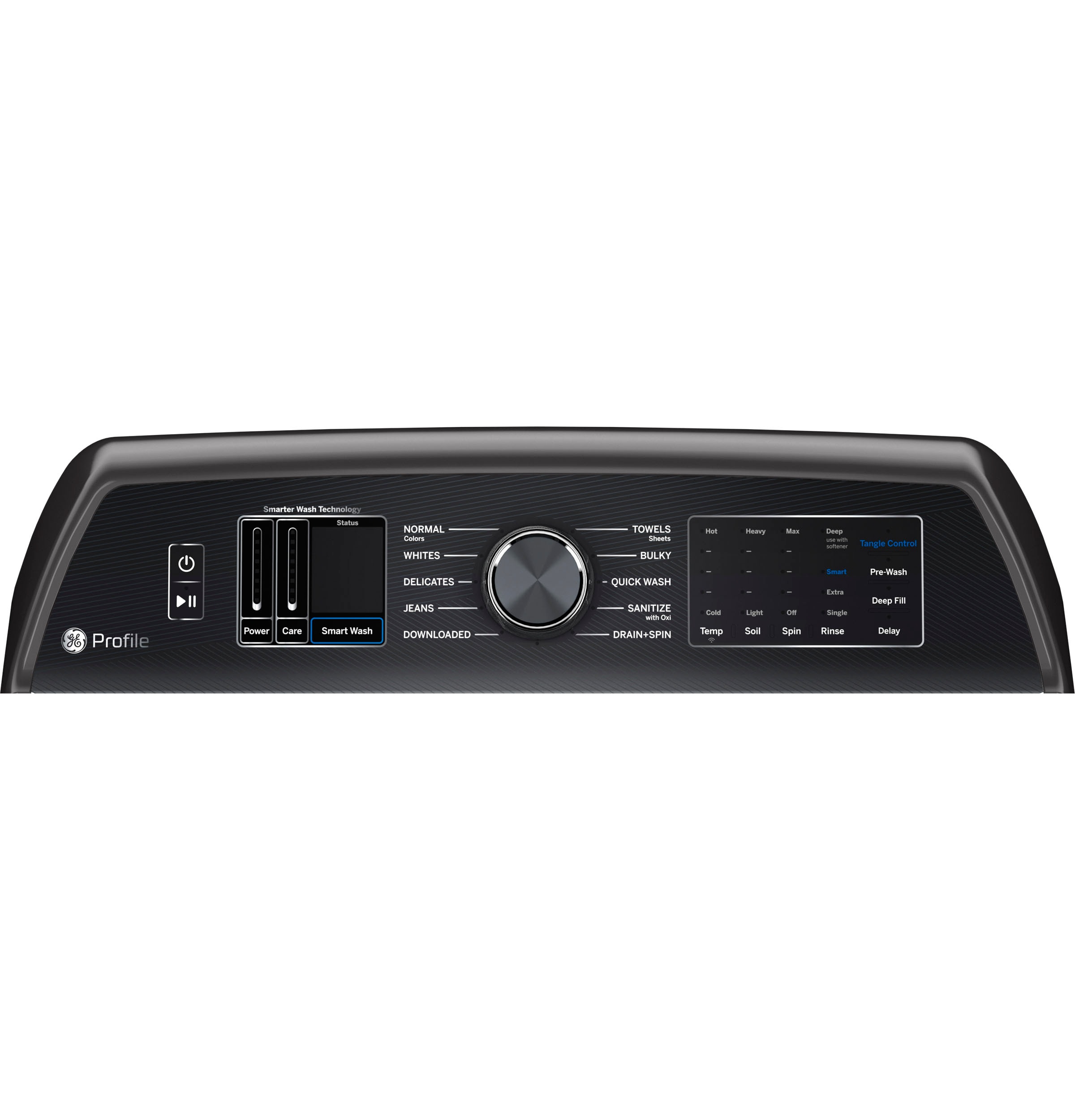 Lavadora de carga superior GE Profile 5.4 pies cúbicos de alta eficiencia con agitador inteligente compatible con tecnología Smart (Gris Diamante) ENERGY STAR PTW700BPTDG