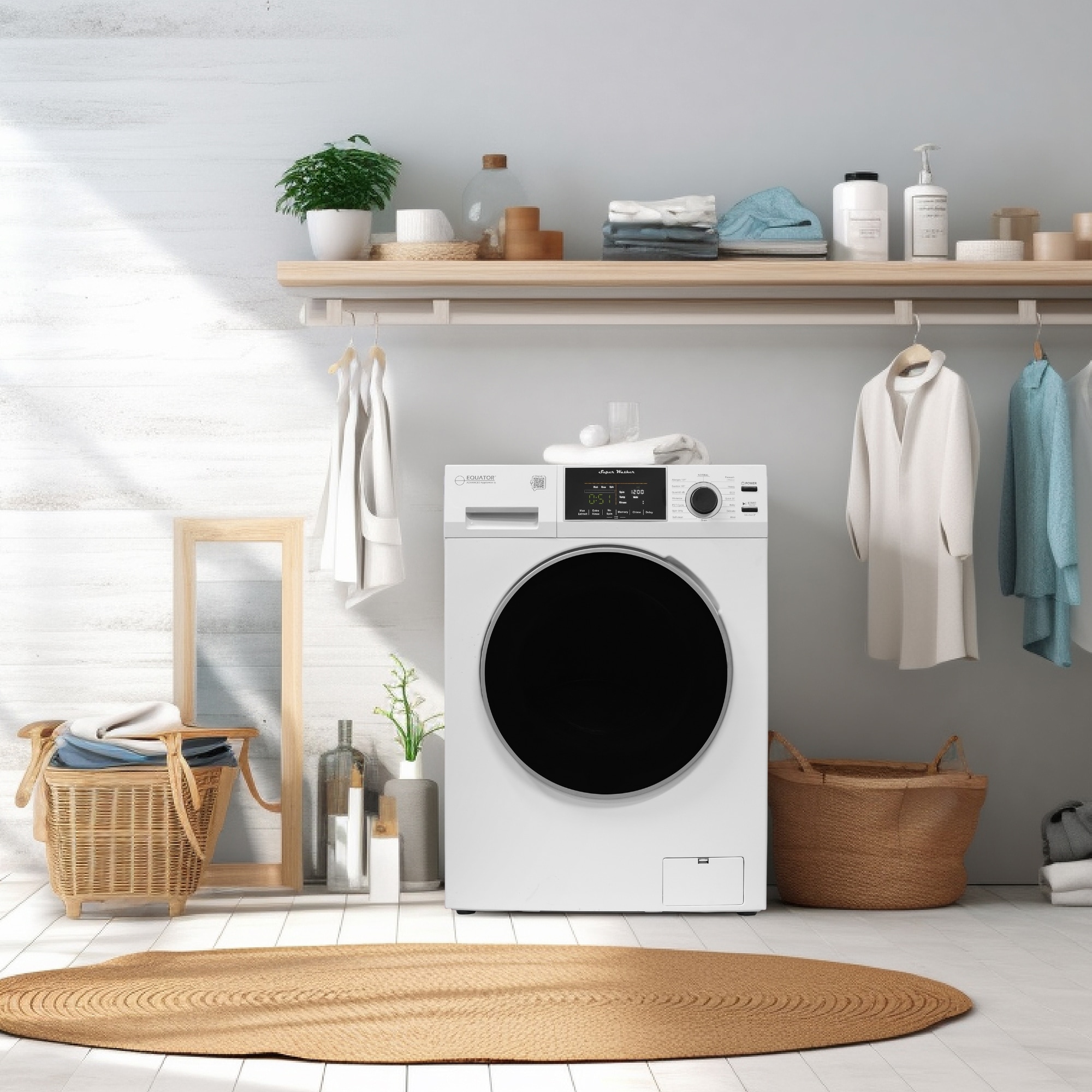 Lavadora de carga frontal de 1.62 pies cúbicos (Blanco) EW 826 W de Equator Advanced Appliances