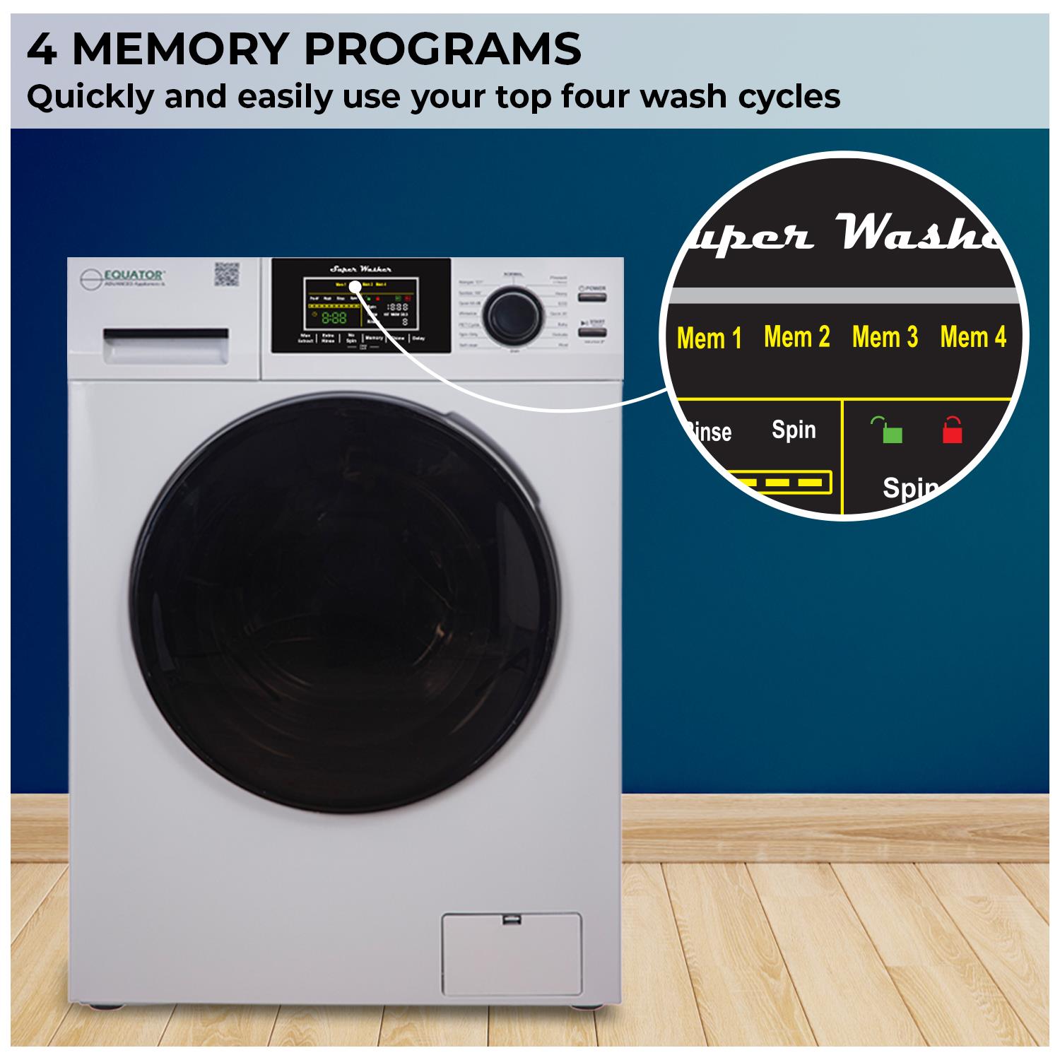 Lavadora de carga frontal de 1.62 pies cúbicos (Blanco) EW 826 W de Equator Advanced Appliances