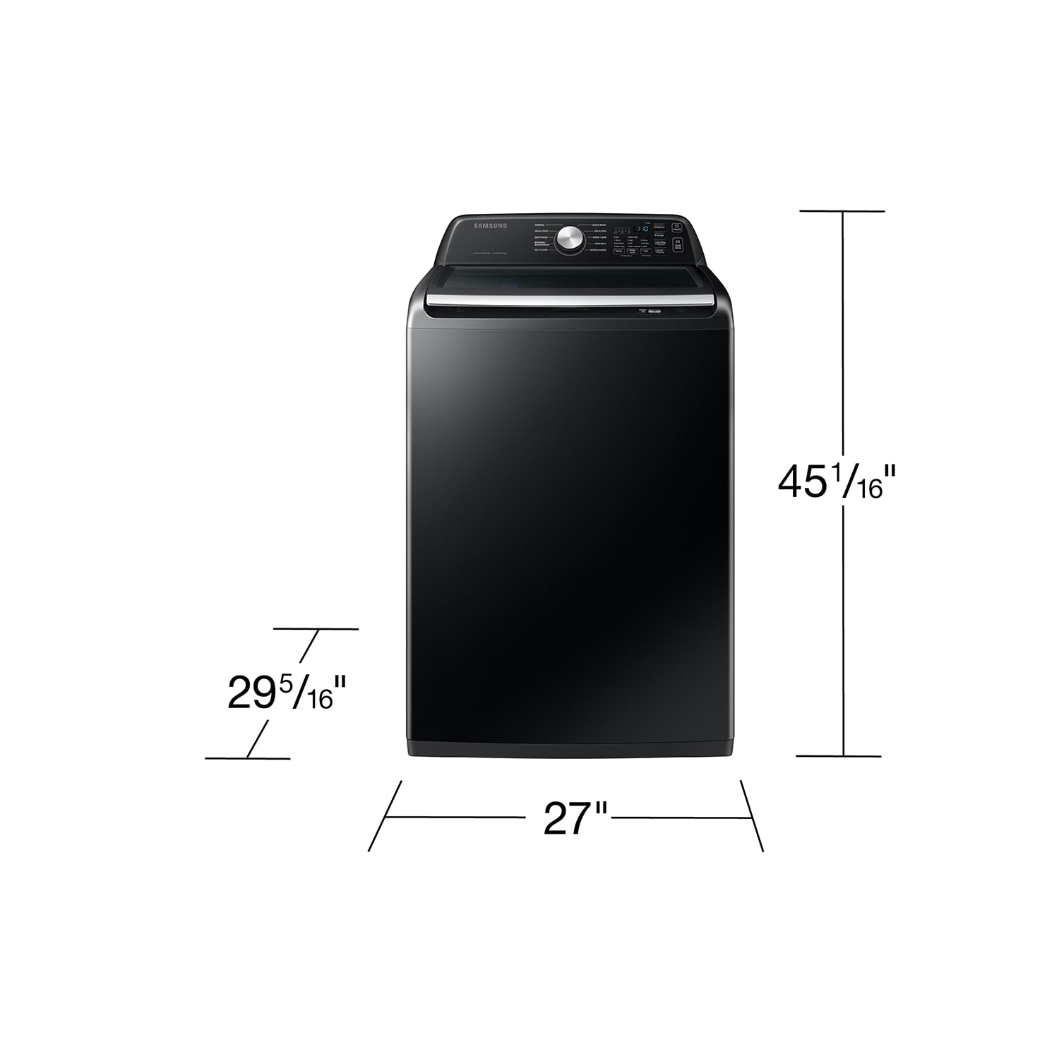 Lavadora de carga superior de alta eficiencia con agitador inteligente compatible con Smart (negro cepillado) de 4.7 pies cúbicos Samsung WA47CG3500AV