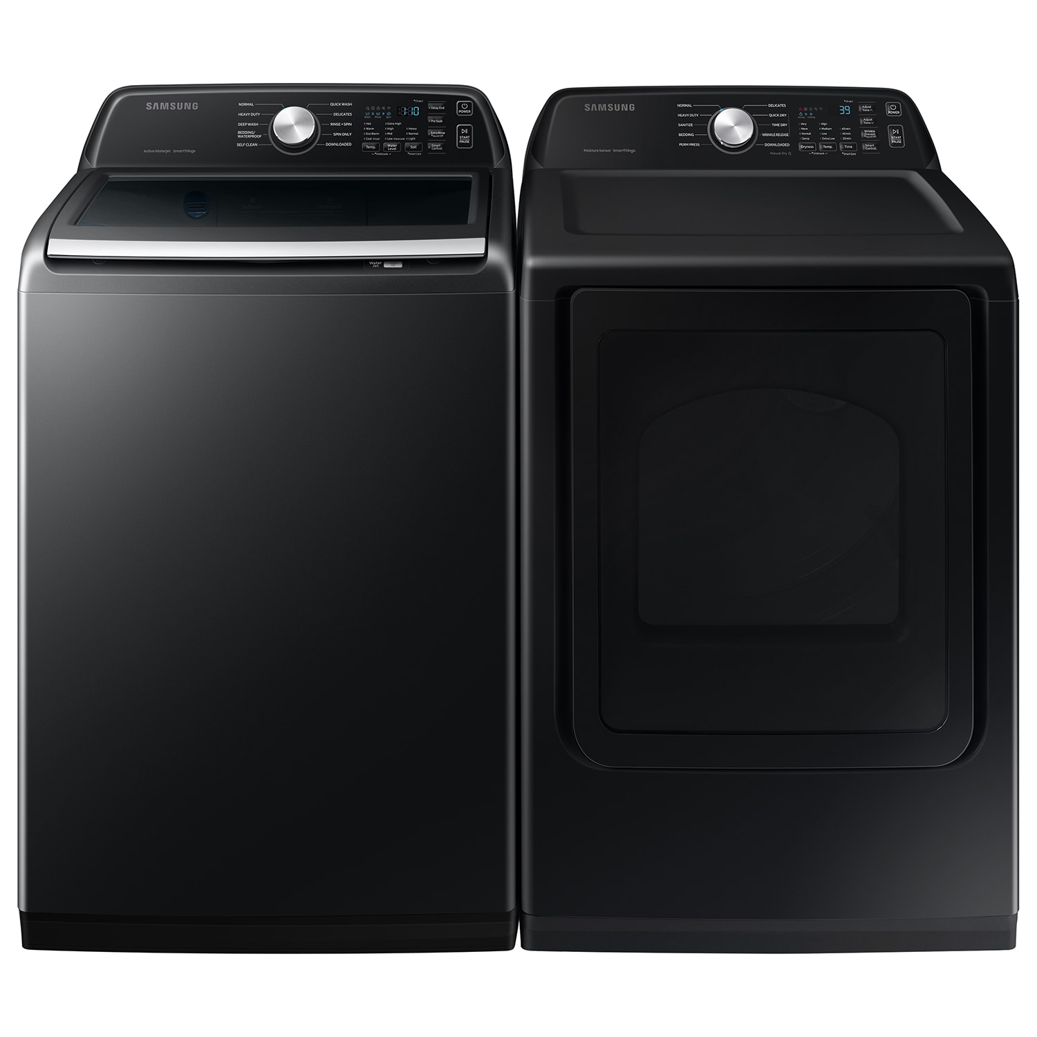 Lavadora de carga superior de alta eficiencia con agitador inteligente compatible con Smart (negro cepillado) de 4.7 pies cúbicos Samsung WA47CG3500AV