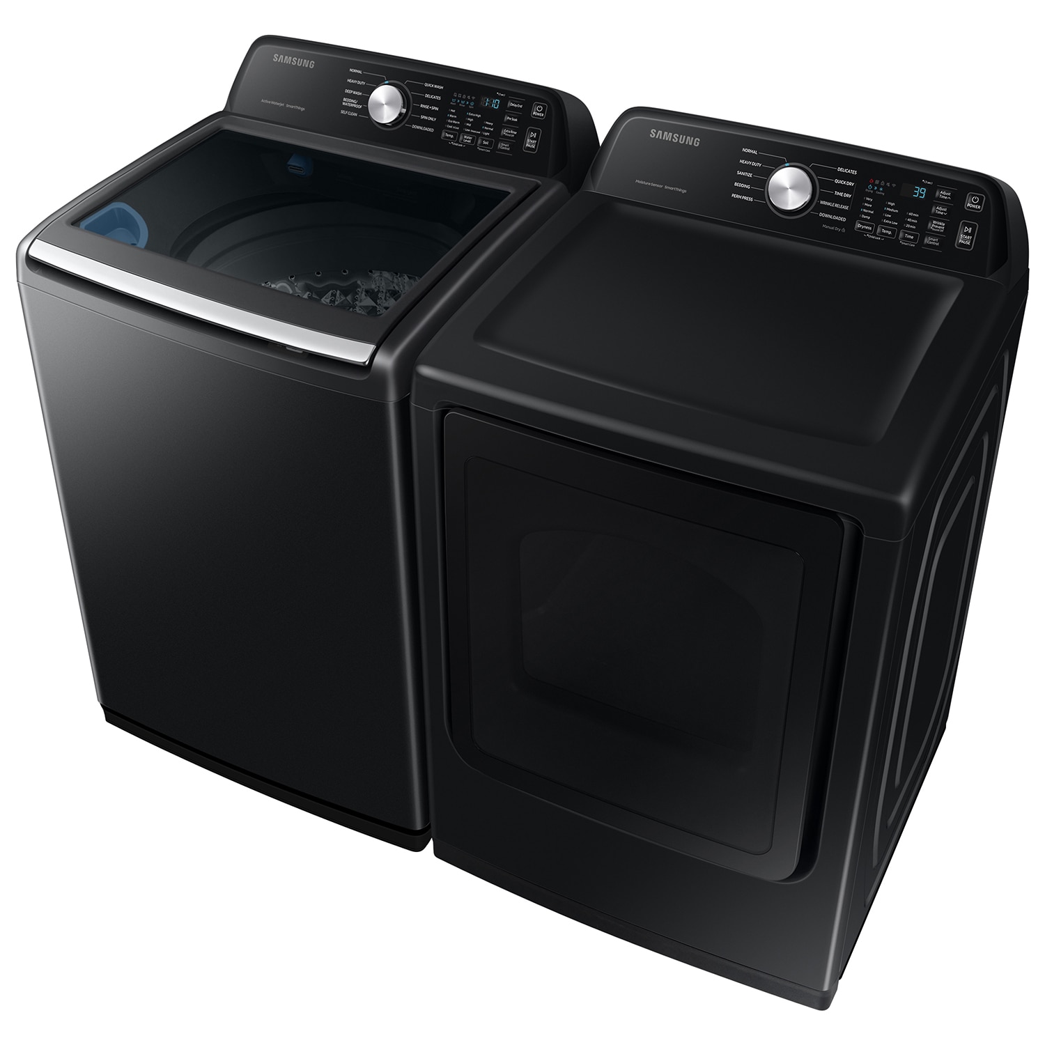 Lavadora de carga superior de alta eficiencia con agitador inteligente compatible con Smart (negro cepillado) de 4.7 pies cúbicos Samsung WA47CG3500AV