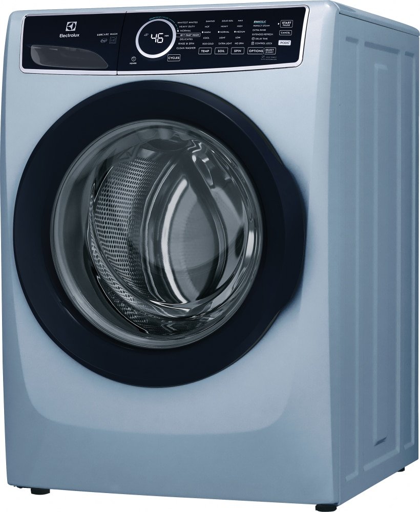 Lavadora de carga frontal apilable de alta eficiencia con ciclo de vapor de 4.5 pies cúbicos (Azul Glaciar) ENERGY STAR Electrolux ELFW7437AG