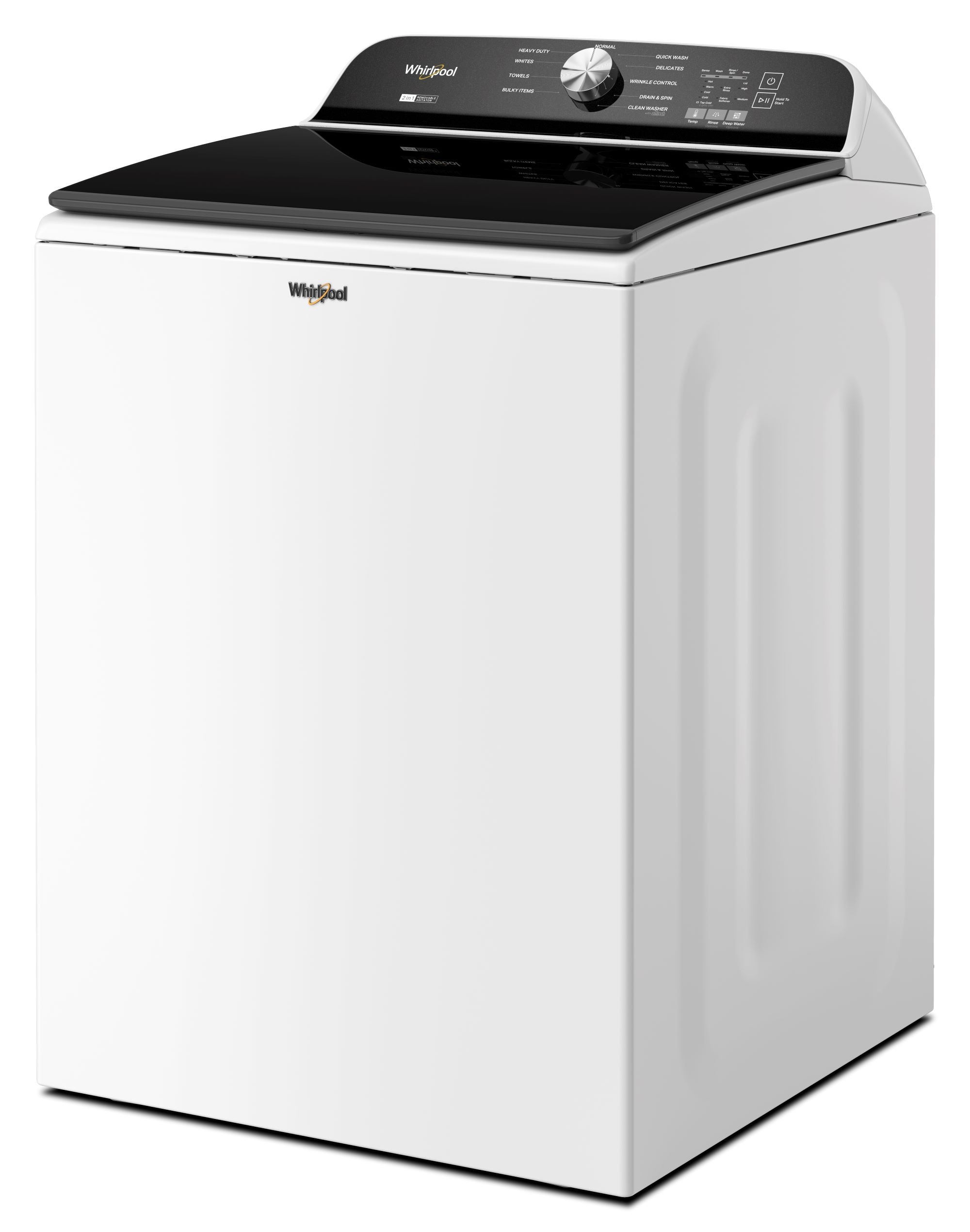 Lavadora de carga superior Whirlpool de 5.2 pies cúbicos de alta eficiencia con impulsor y agitador (blanca) certificada ENERGY STAR WTW6157PW