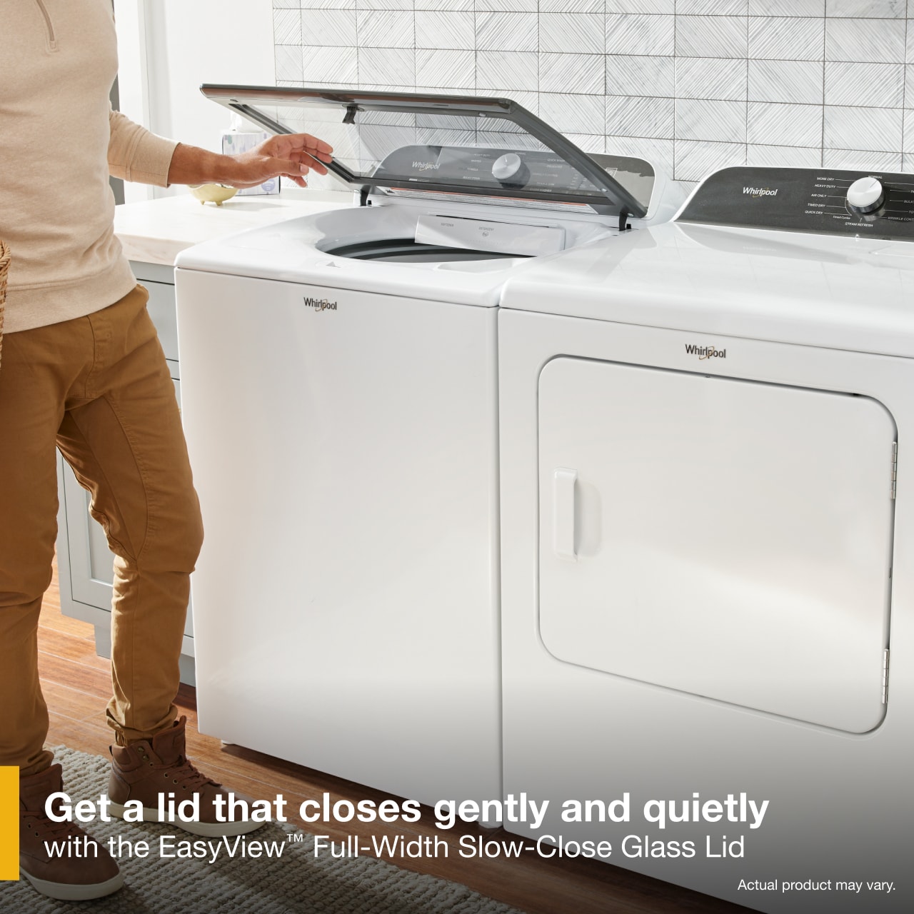 Lavadora de carga superior Whirlpool de 5.2 pies cúbicos de alta eficiencia con impulsor y agitador (blanca) certificada ENERGY STAR WTW6157PW