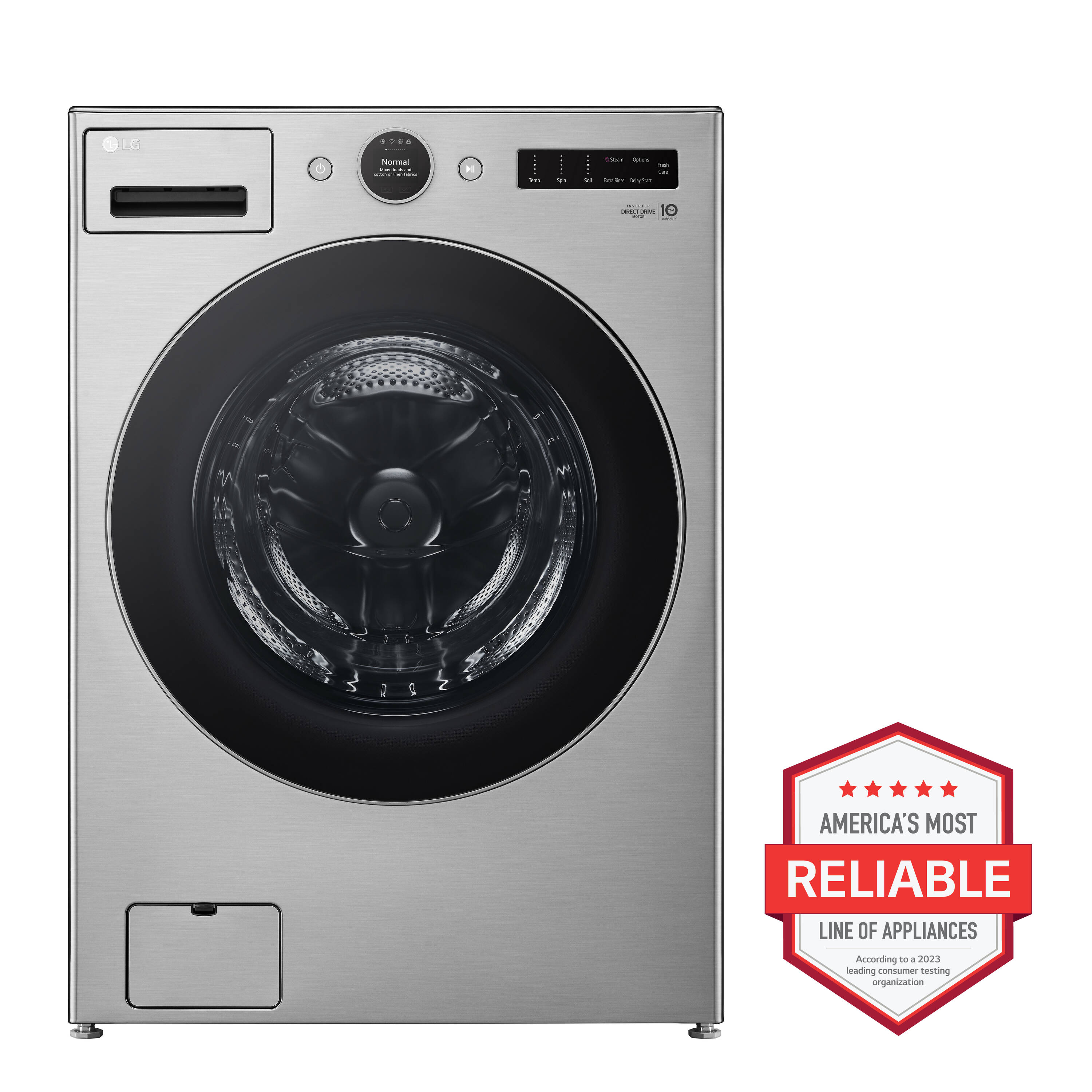 Lavadora frontal apilable inteligente de alta eficiencia LG TurboWash 360 de 4.5 pies cúbicos (Acero Grafito) ENERGY STAR WM5700HVA