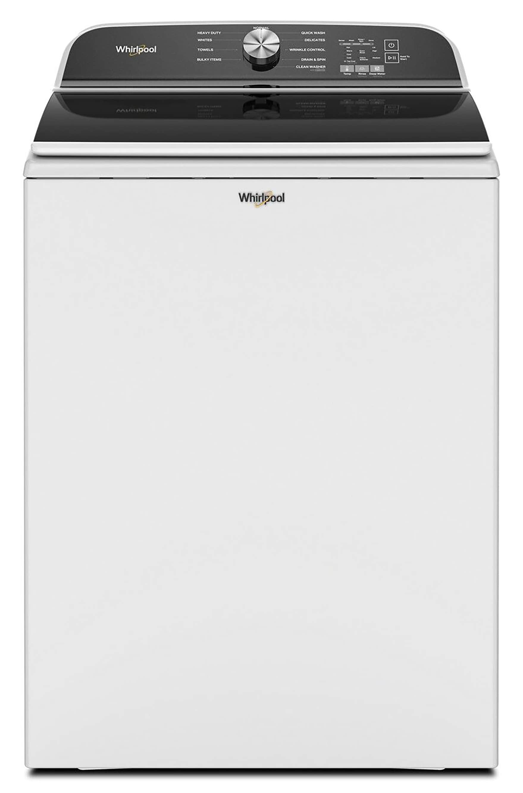 Lavadora de carga superior con aspas de alta eficiencia de 5.3 pies cúbicos Whirlpool (Blanco) con certificación ENERGY STAR WTW6150PW