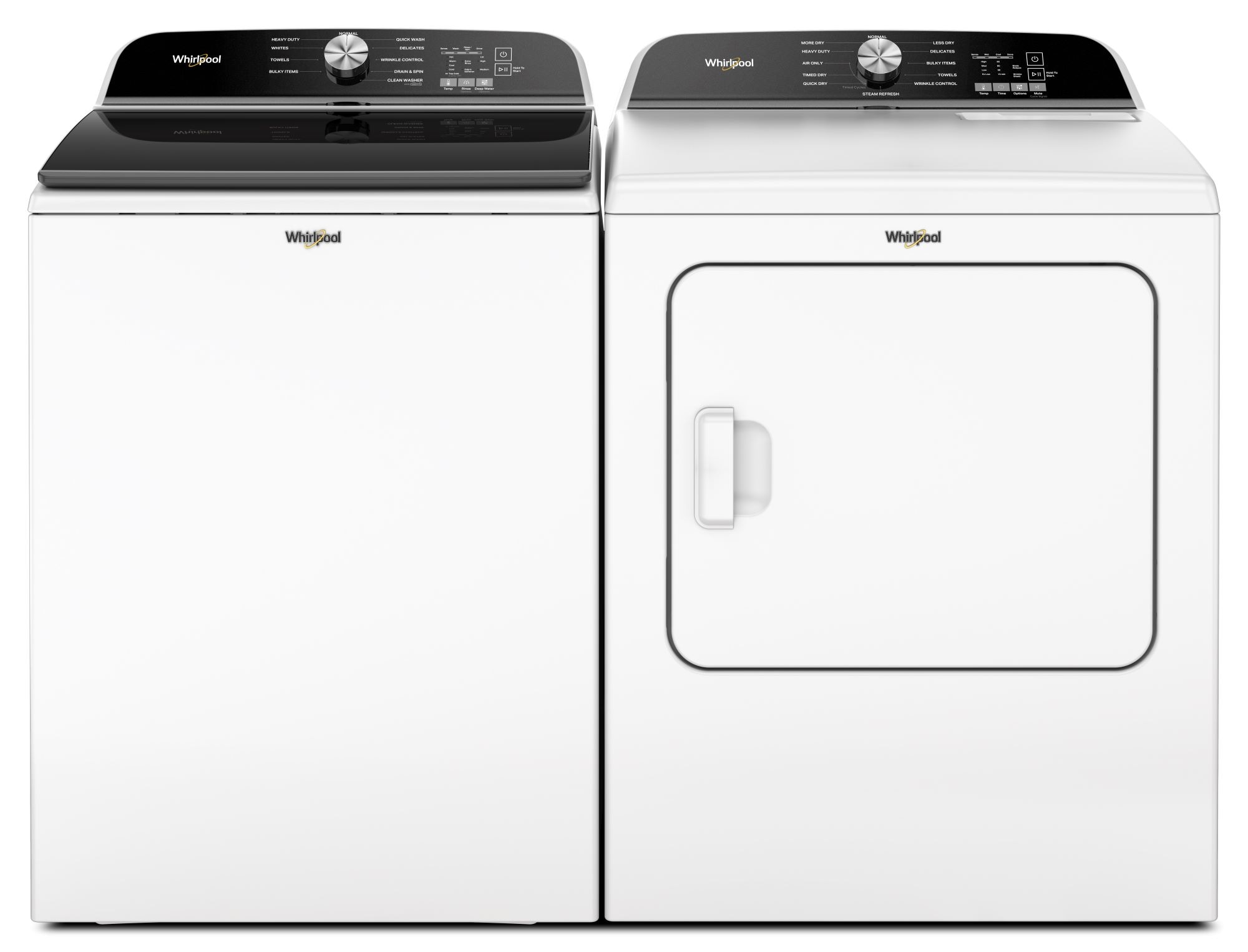 Lavadora de carga superior con aspas de alta eficiencia de 5.3 pies cúbicos Whirlpool (Blanco) con certificación ENERGY STAR WTW6150PW