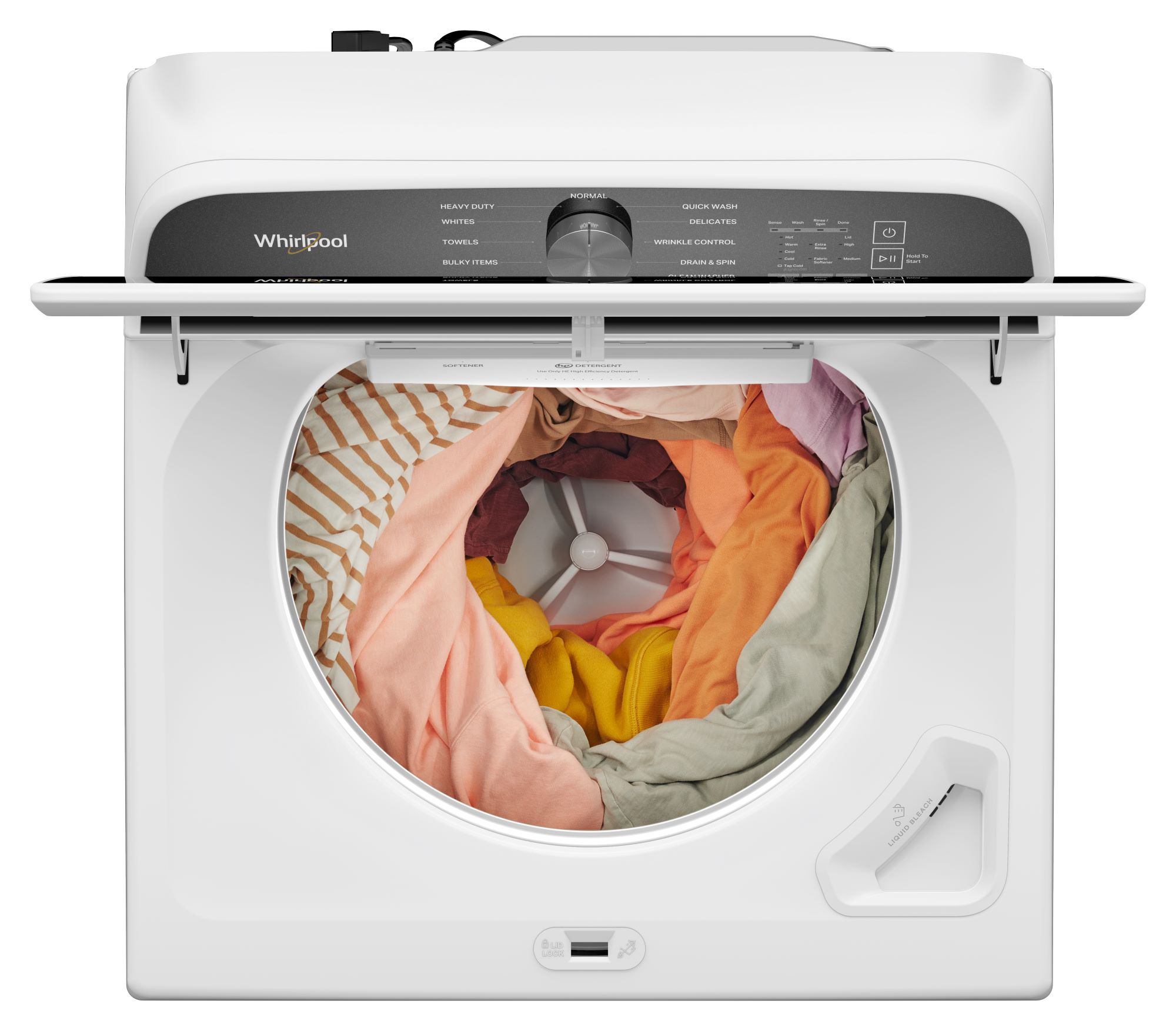 Lavadora de carga superior con aspas de alta eficiencia de 5.3 pies cúbicos Whirlpool (Blanco) con certificación ENERGY STAR WTW6150PW