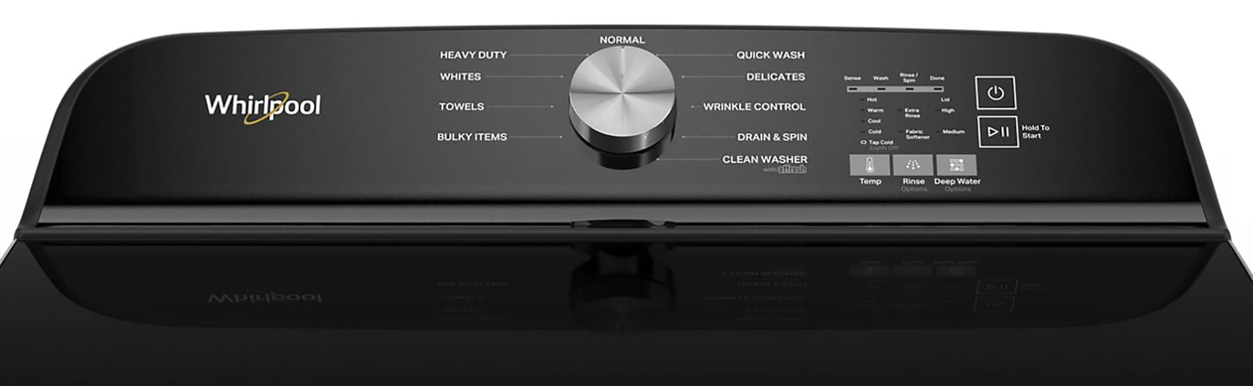 Lavadora de carga superior Whirlpool de 5.3 pies cúbicos de alta eficiencia con impulsor (Negro Volcán) con certificación ENERGY STAR WTW6150PB
